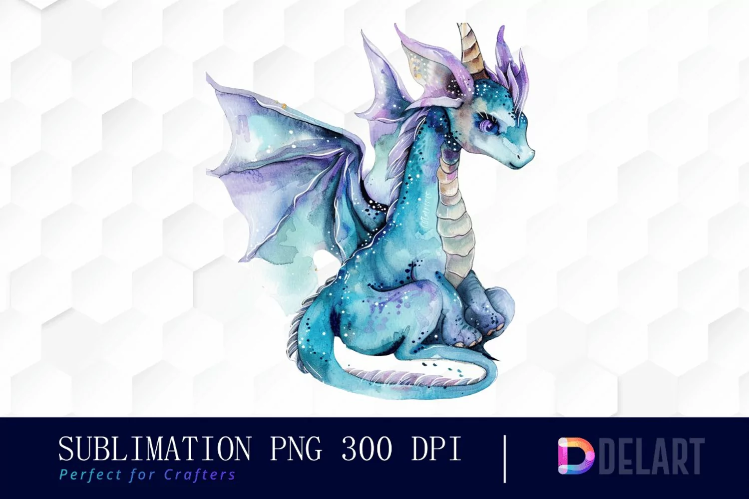 Fairy Dragon Watercolor Clipart product image 1