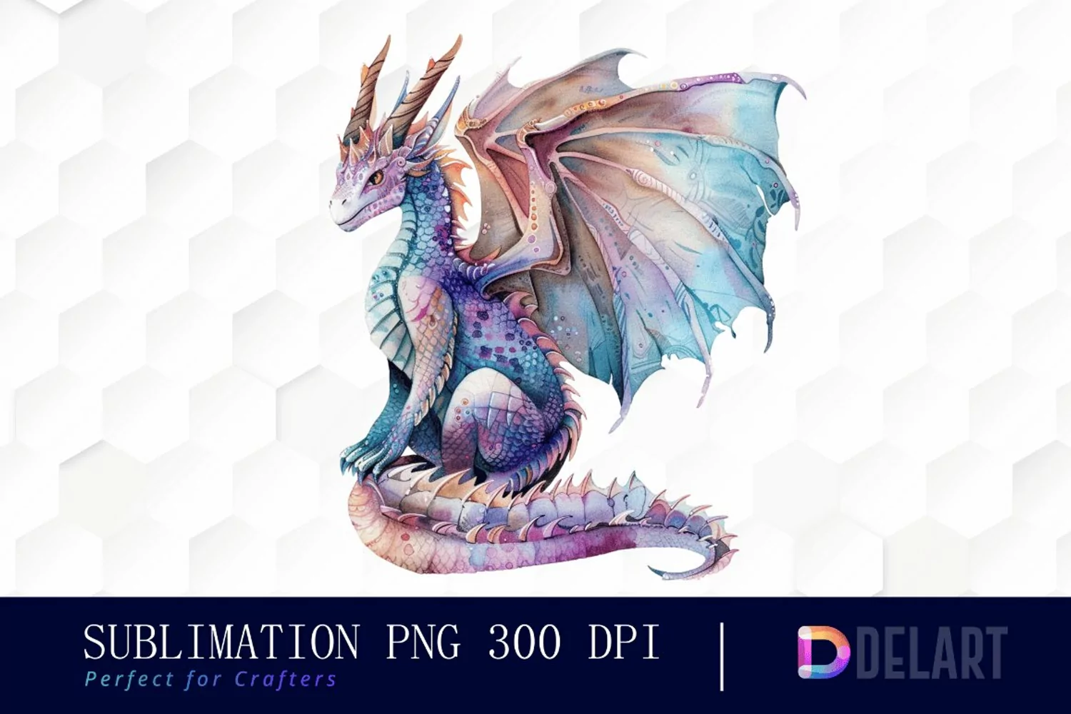 Fairy Dragon Watercolor Clipart product image 1