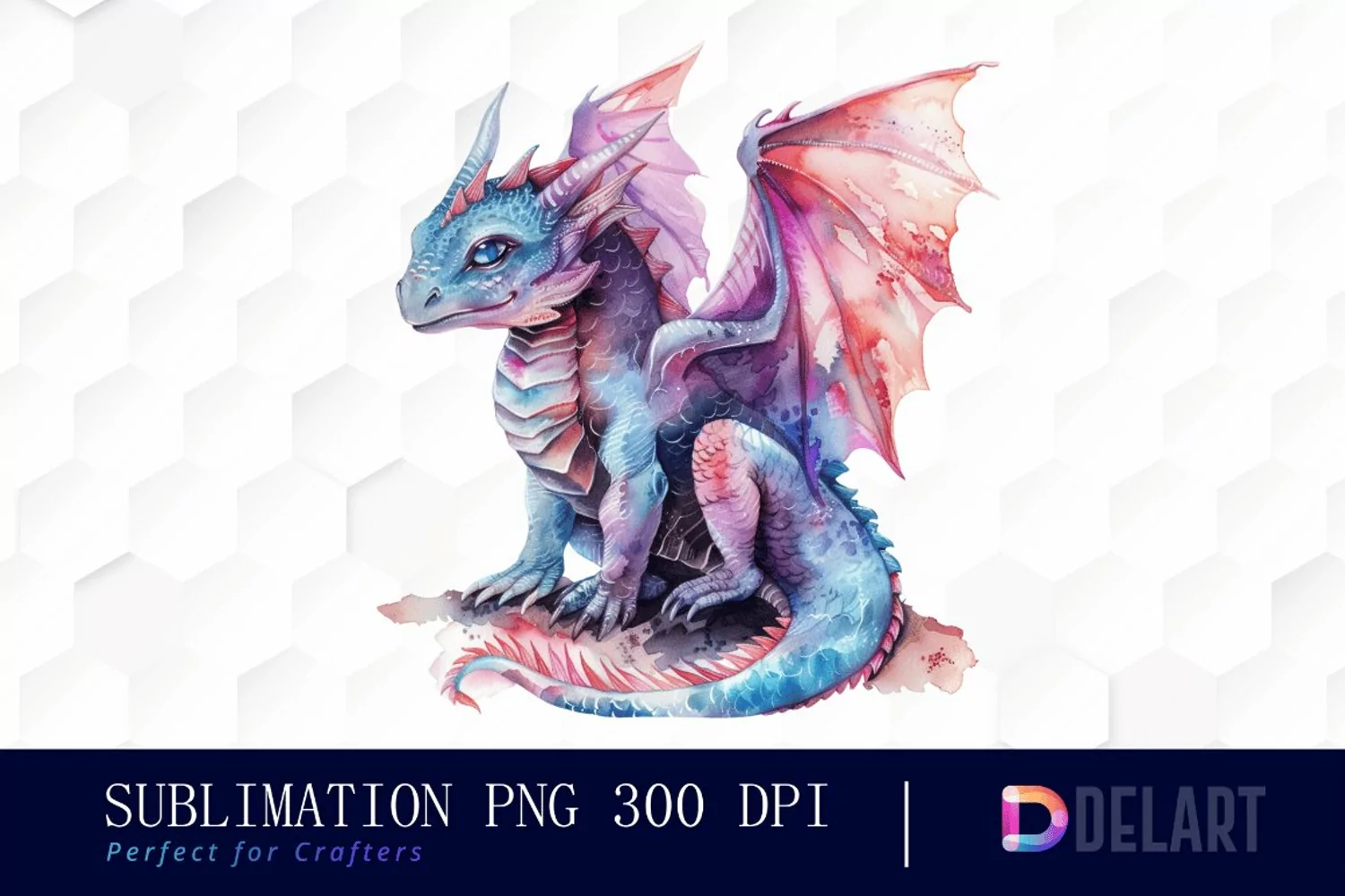 Fairy Dragon Watercolor Clipart product image 1