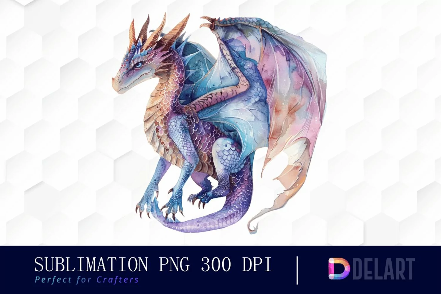 Fairy Dragon Watercolor Clipart product image 1