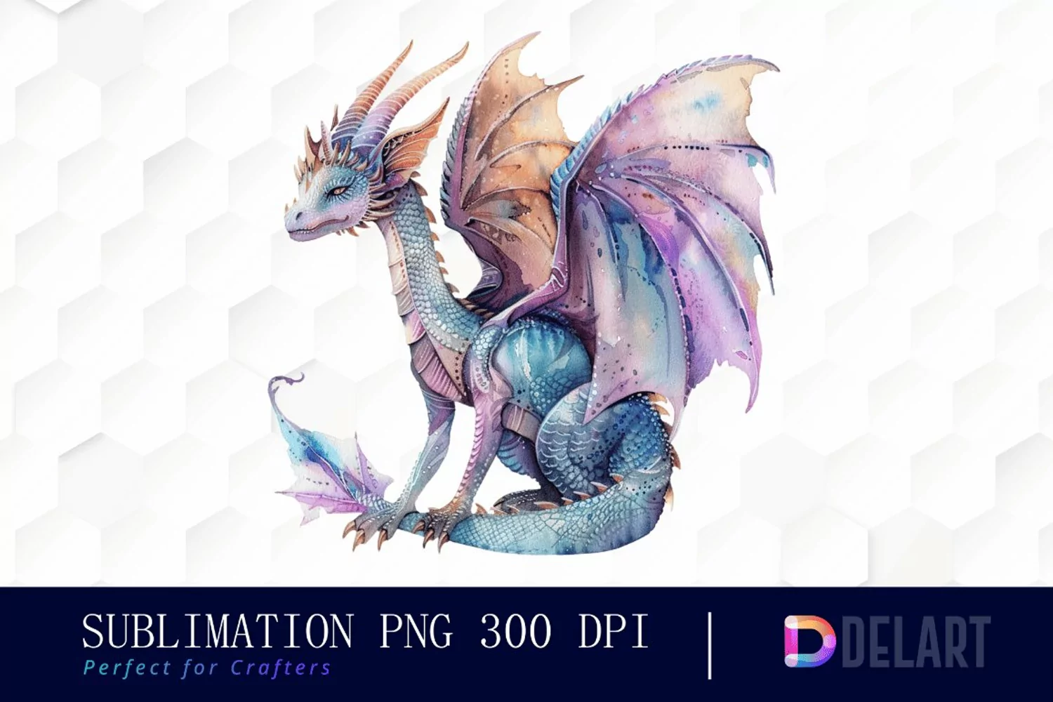 Fairy Dragon Watercolor Clipart product image 1