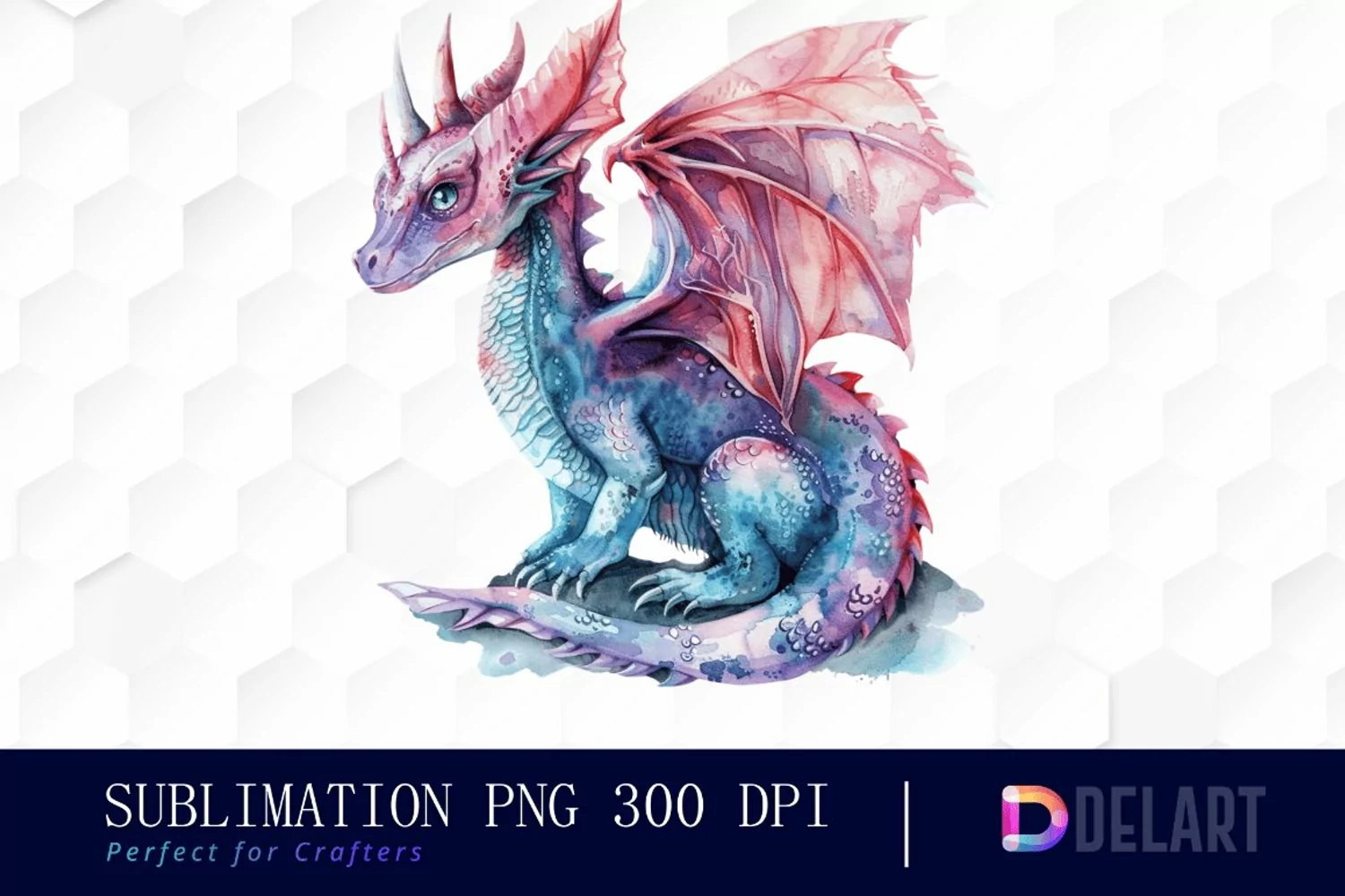 Fairy Dragon Watercolor Clipart product image 1