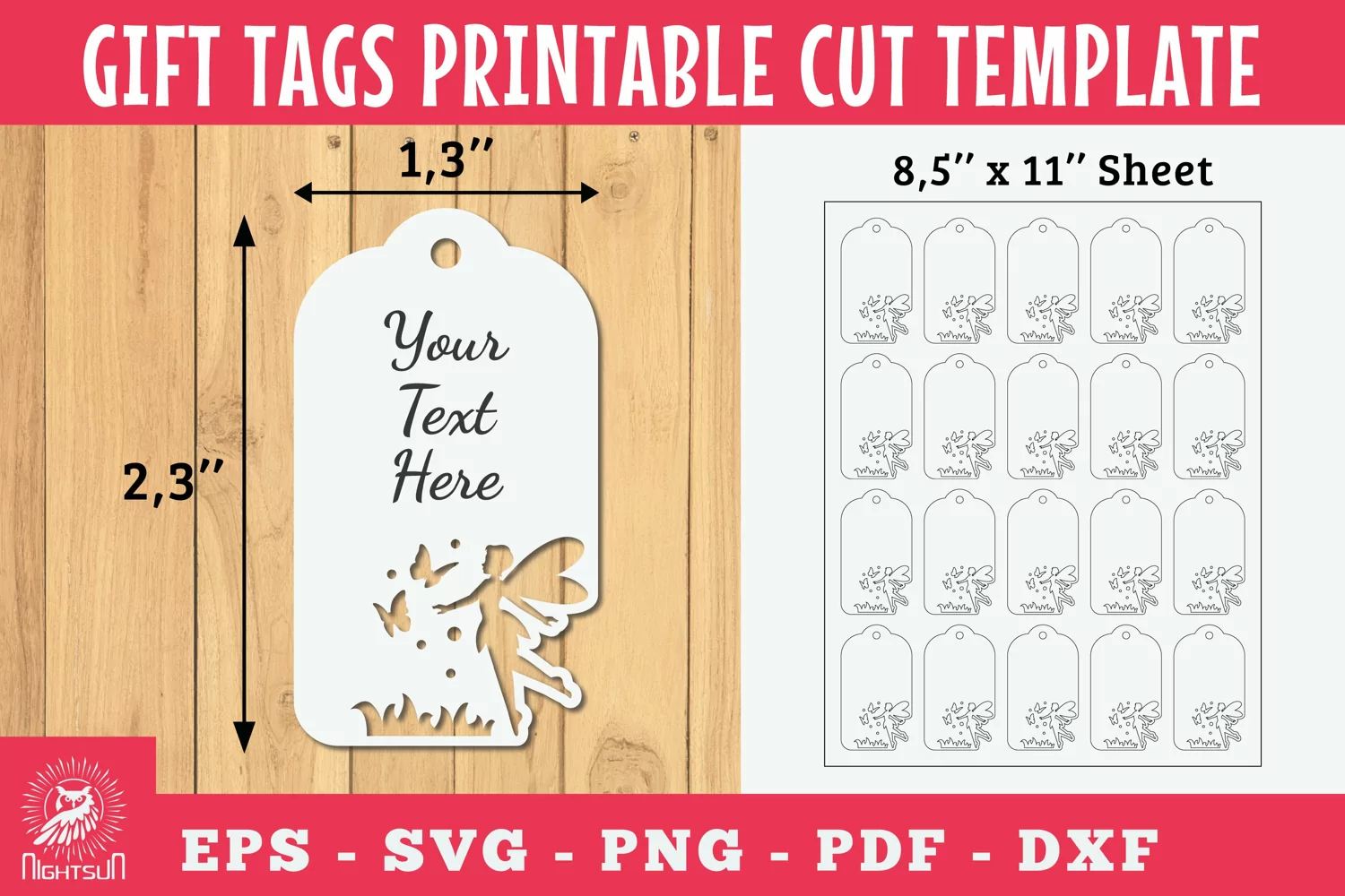 Fairy Gift Tags Printable Cut product image 1