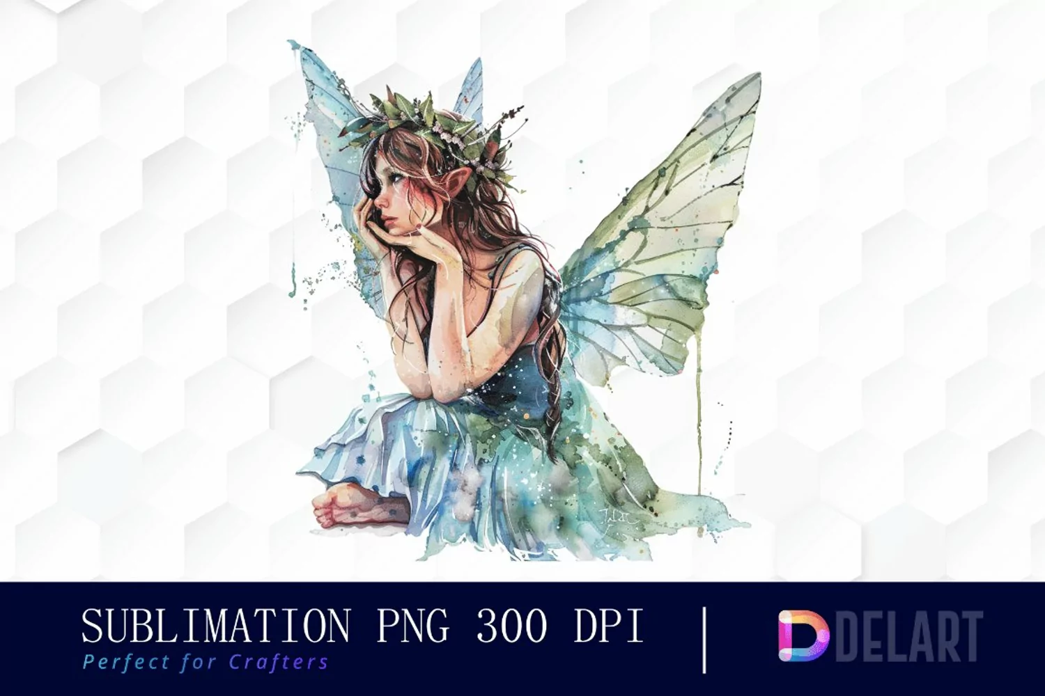 Fairy Girl Watercolor Clipart product image 1