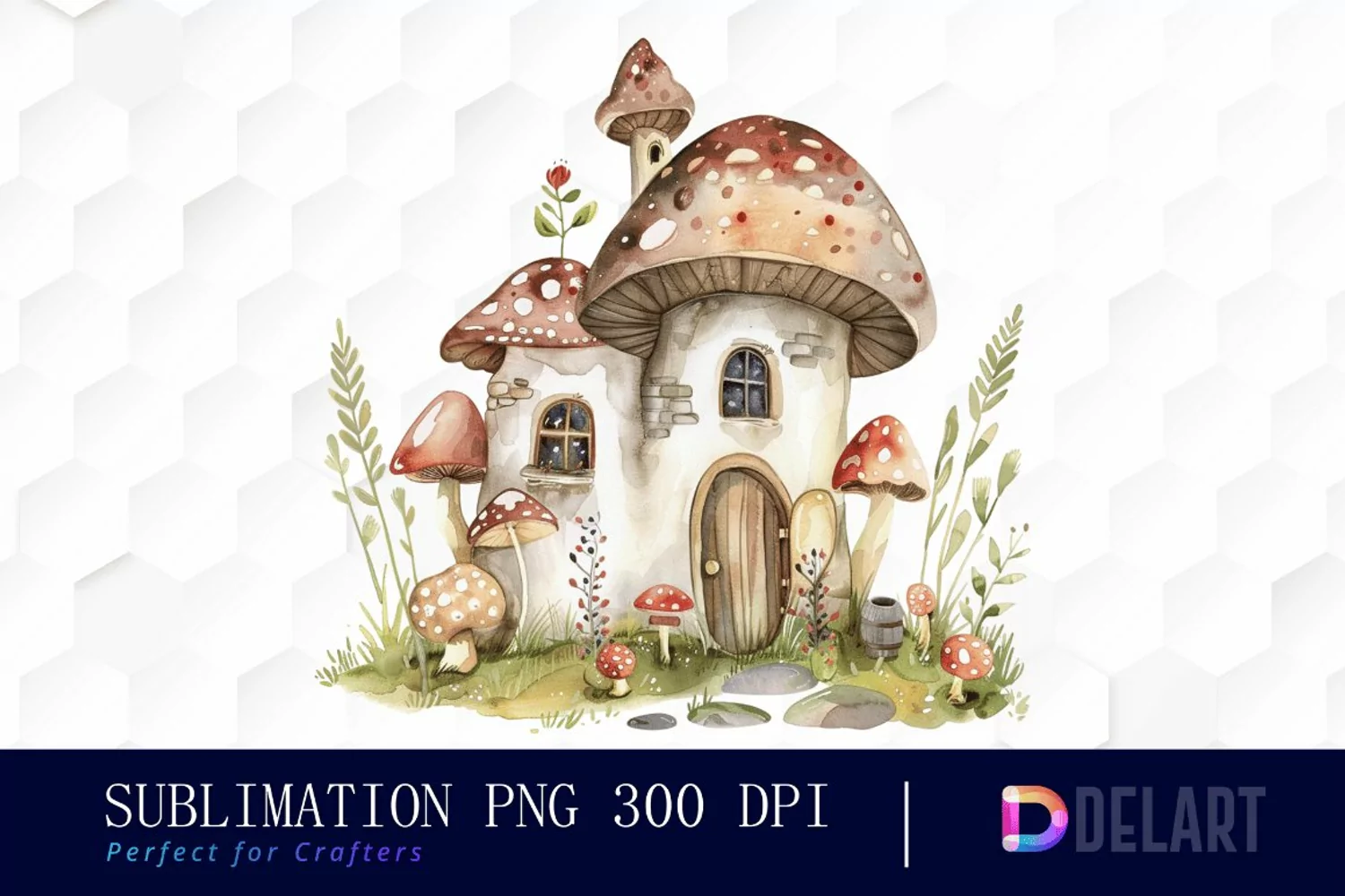 Fairy House Watercolor Clipart product image 1