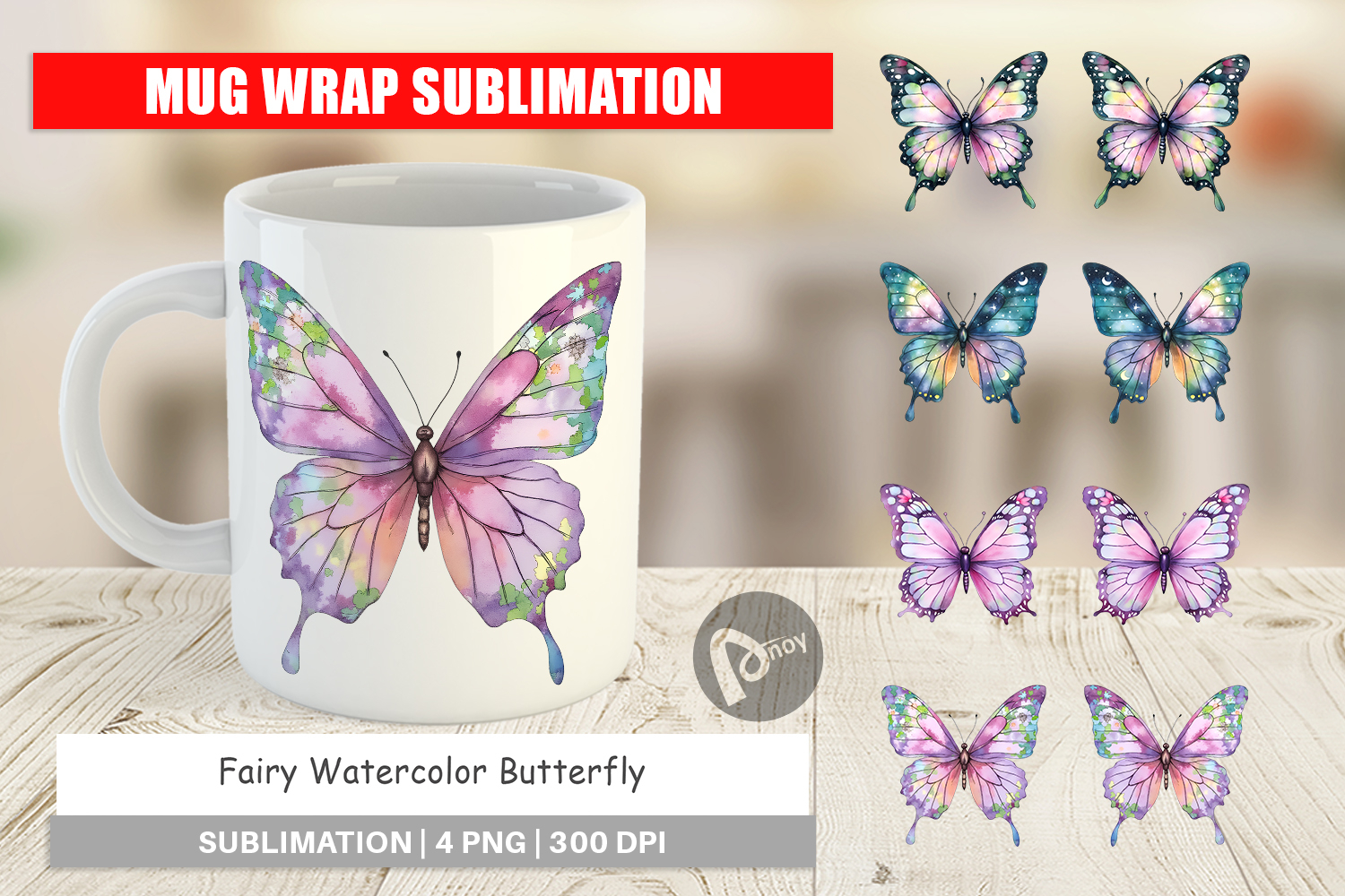 Mug Wrap Fairy Butterfly product image 1