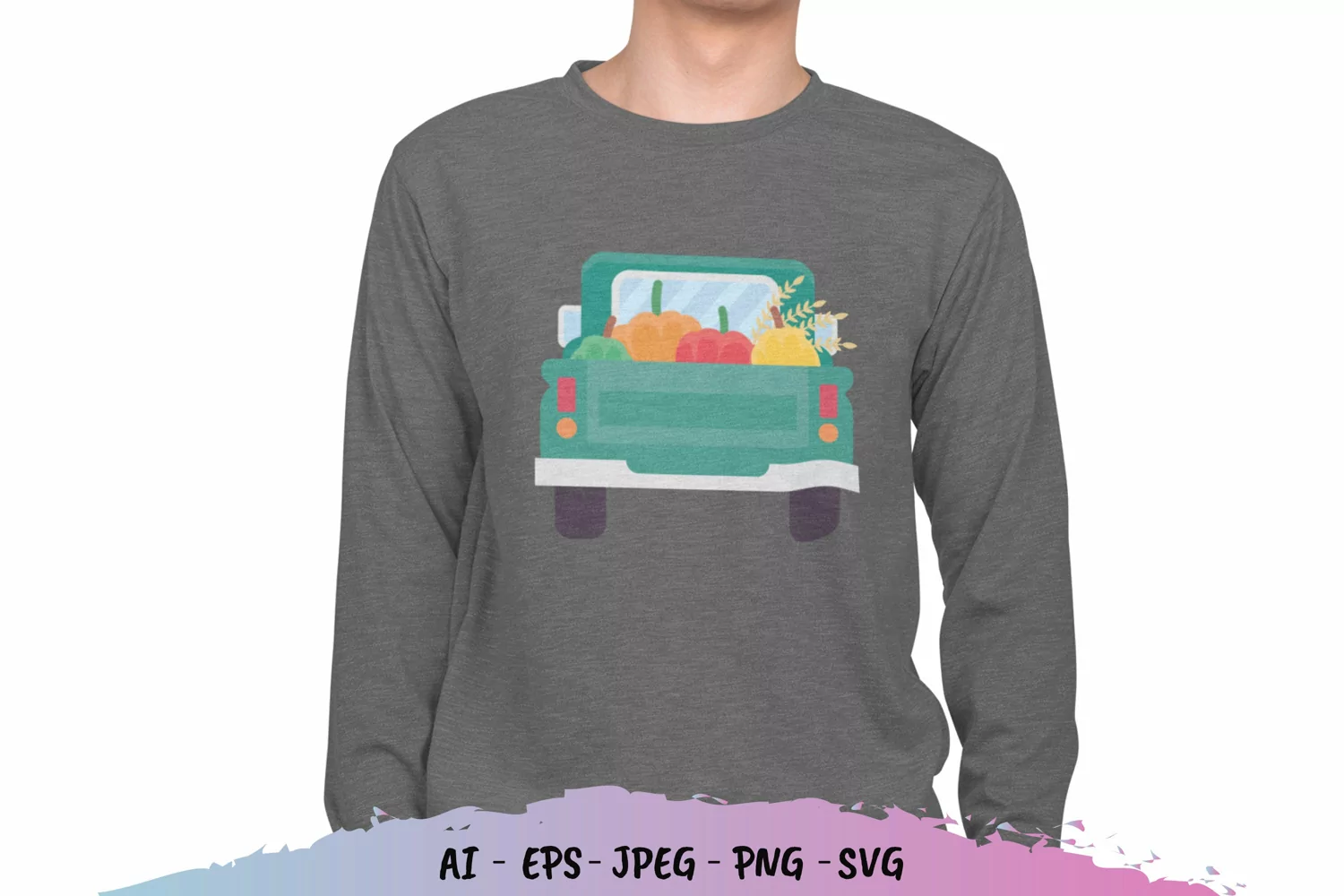 Fall Autumns Vintage Truck SVG File product image 1