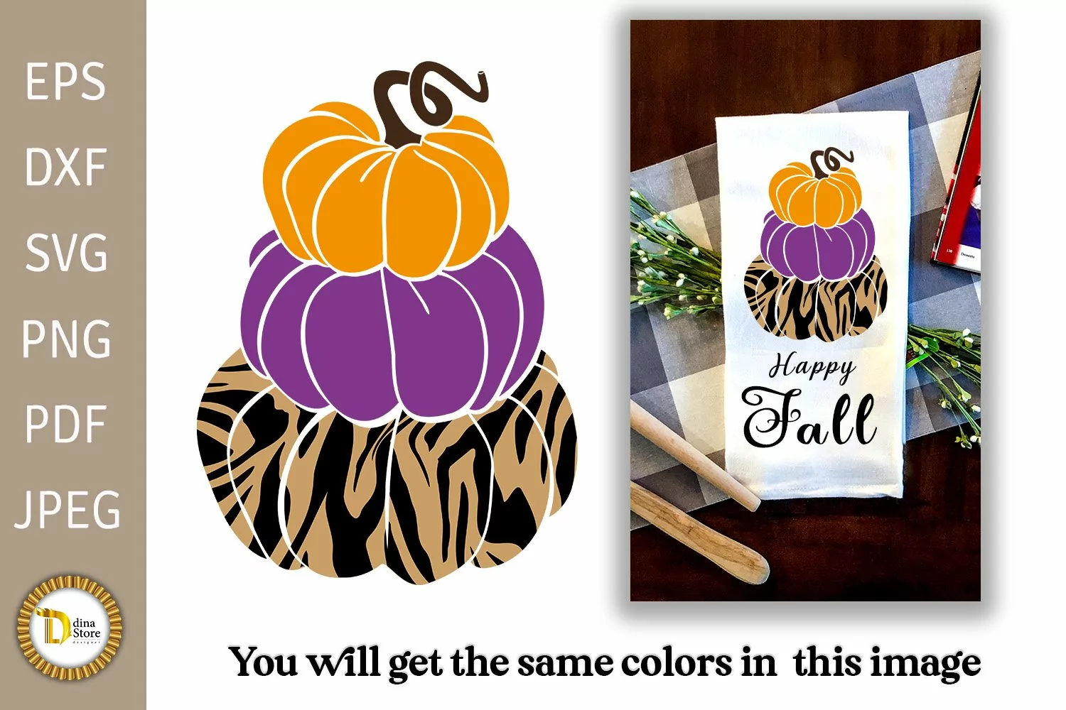 Colorful Layered Pumpkins SVG | Fall Pumpkin Cutting Files product image 1