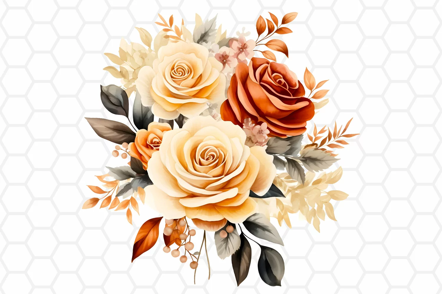 Fall Watercolor Bouquet Clipart Autumn Sublimation