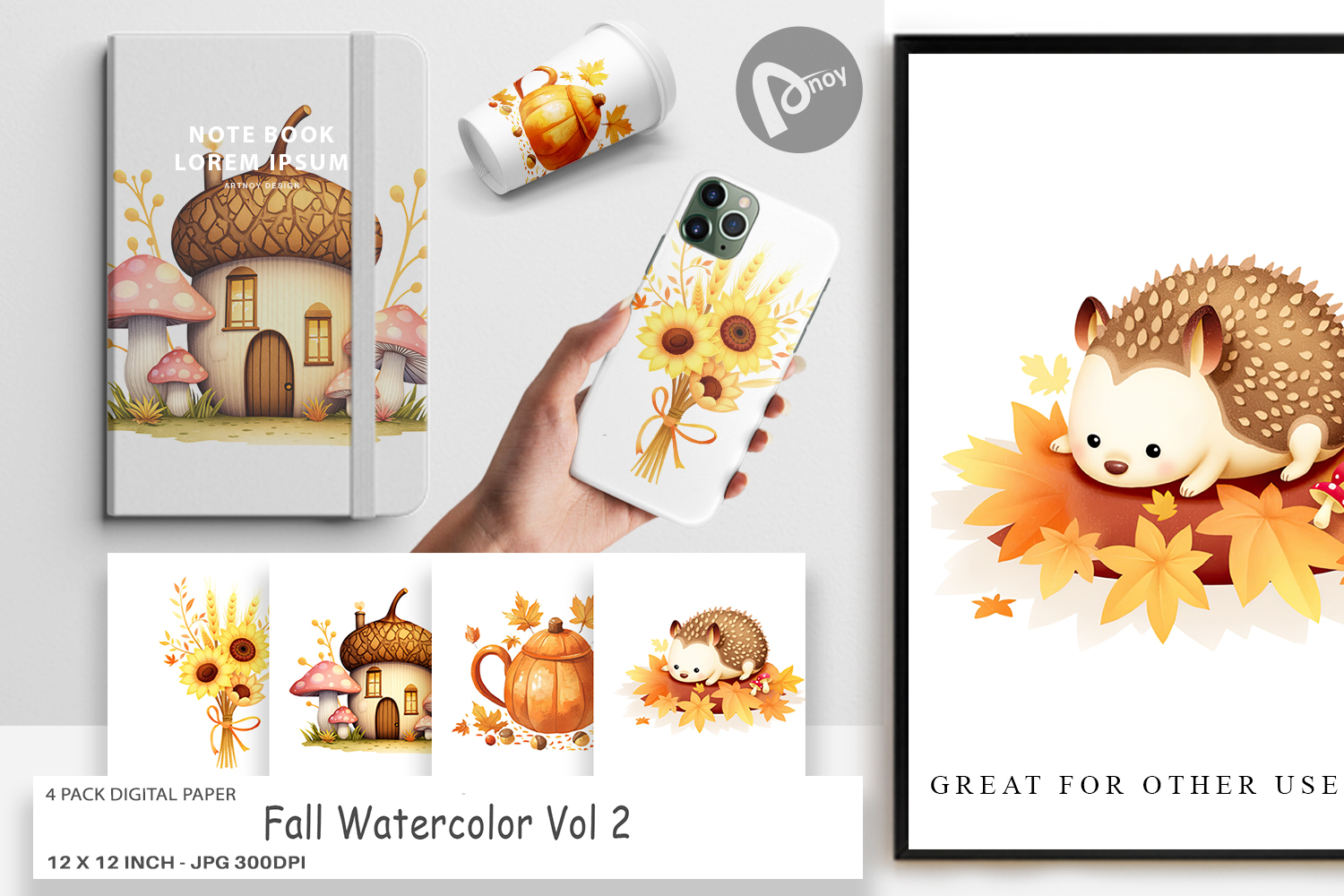 Digital Paper Fall Watercolor product image 1