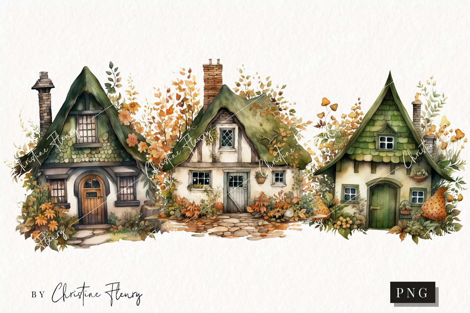 Fall Wiccan Cottage | Fall PNG product image 1