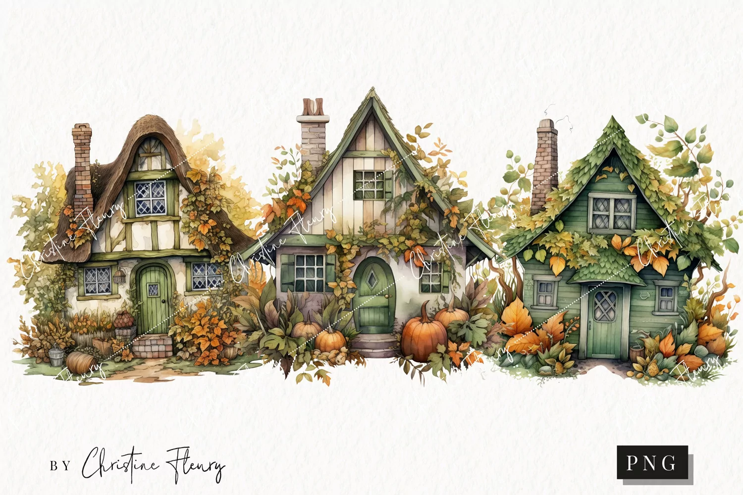 Fall Wiccan Cottage | Fall PNG product image 1