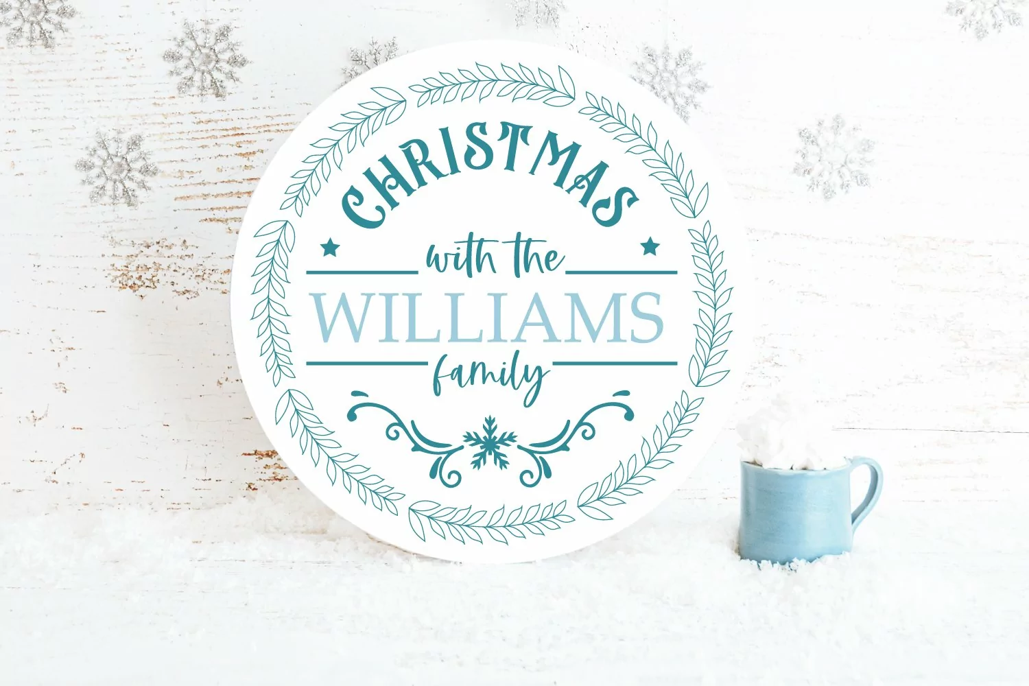Christmas SVG Family Monogram SVG Christmas Ornament SVG product image 1