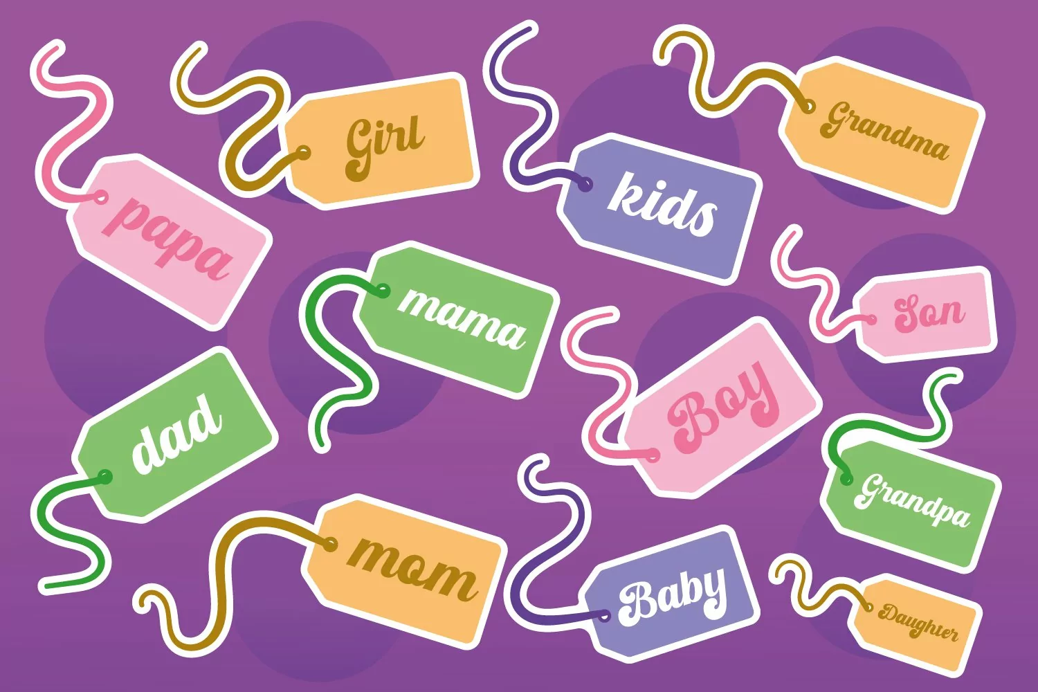 Family Tags Stickers Pack for Gifts and Accessories product image 1