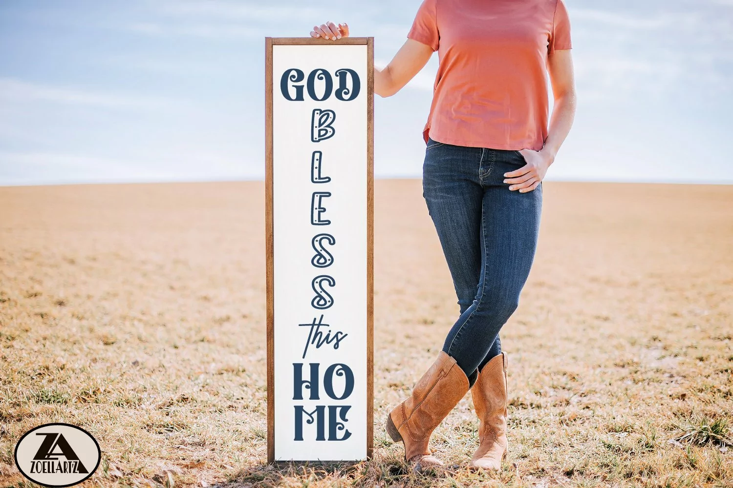God Bless This Home Sign SVG Farmhouse Vertical Sign SVG product image 1