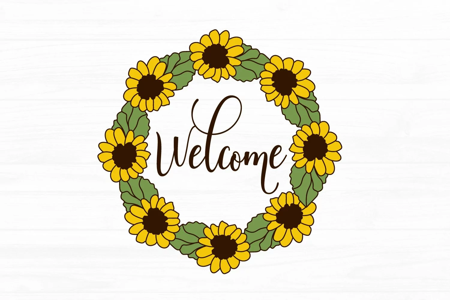 Welcome Home Sign SVG Floral Farmhouse Wreath SVG Cut Files product image 1