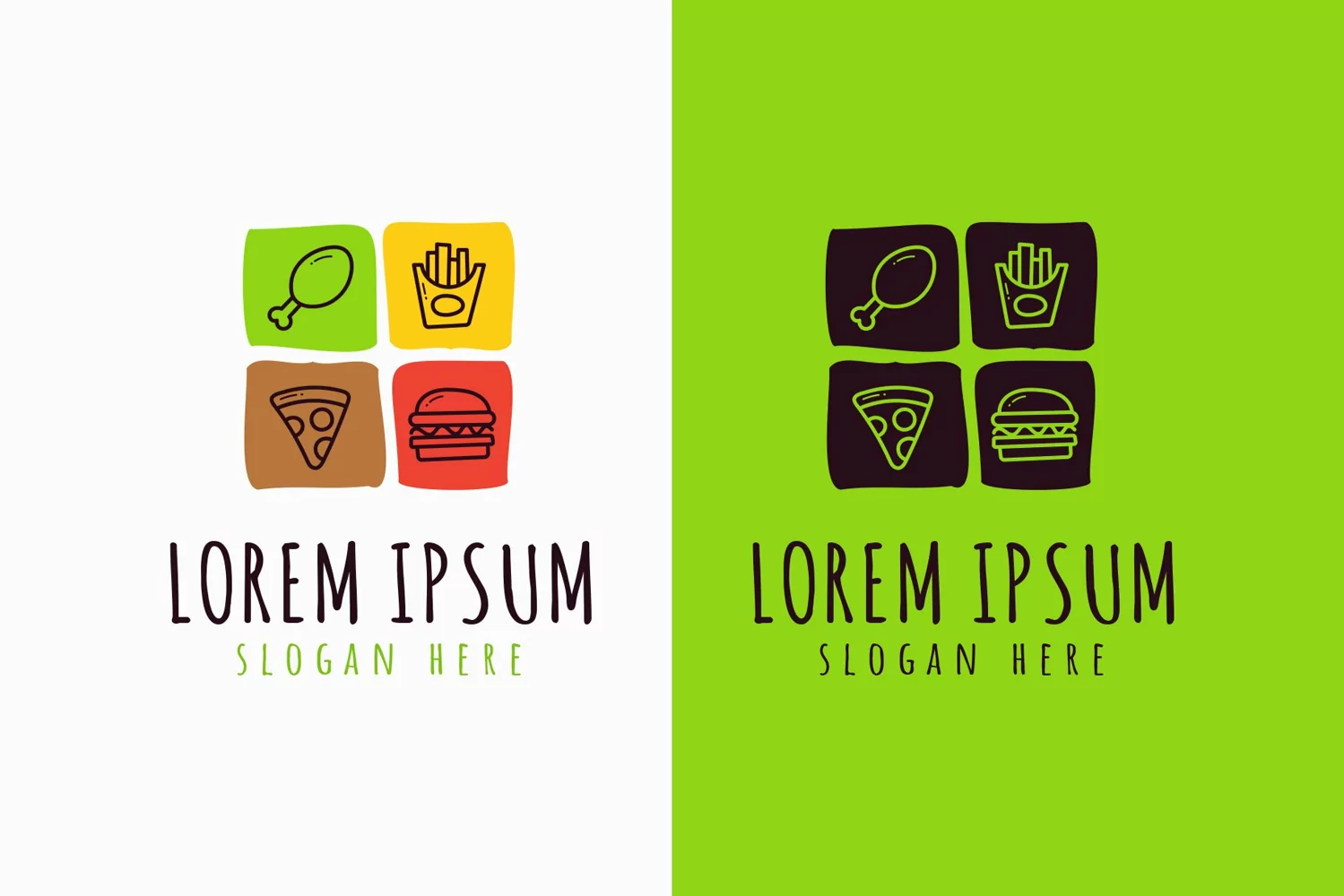 Fast Food Colorful Logo Illustrations product image 1