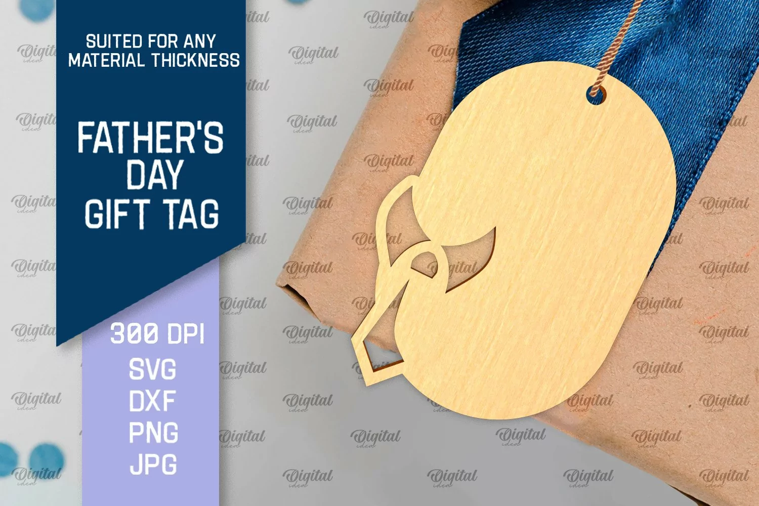 Father's Day Gift Tag Laser Cut. Gift Hang Tag SVG product image 1