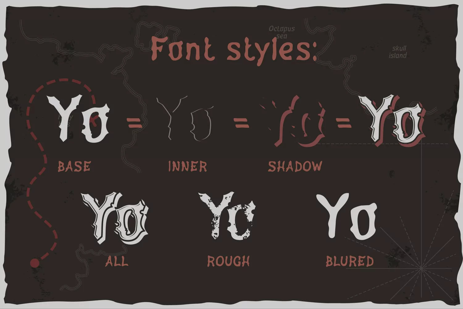 Yo-ho-ho. Vintage layered label font product image 1