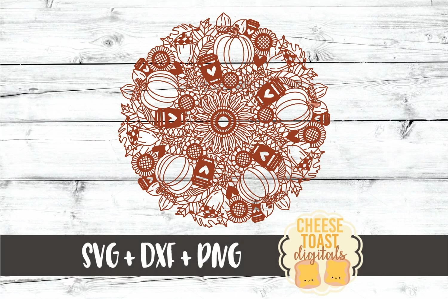 Pumpkin Spice Mandala - Fall Mandala SVG PNG DXF Cut File product image 1