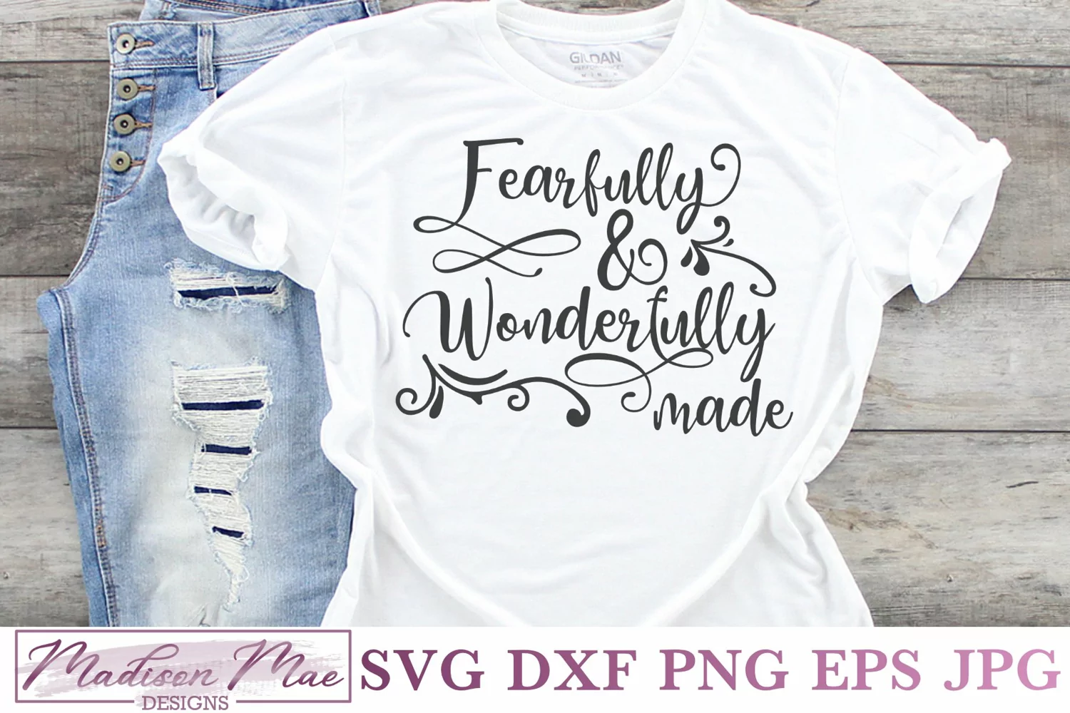 Fearfully and Wonderfully Made, Christian Bible Quote SVG product image 1