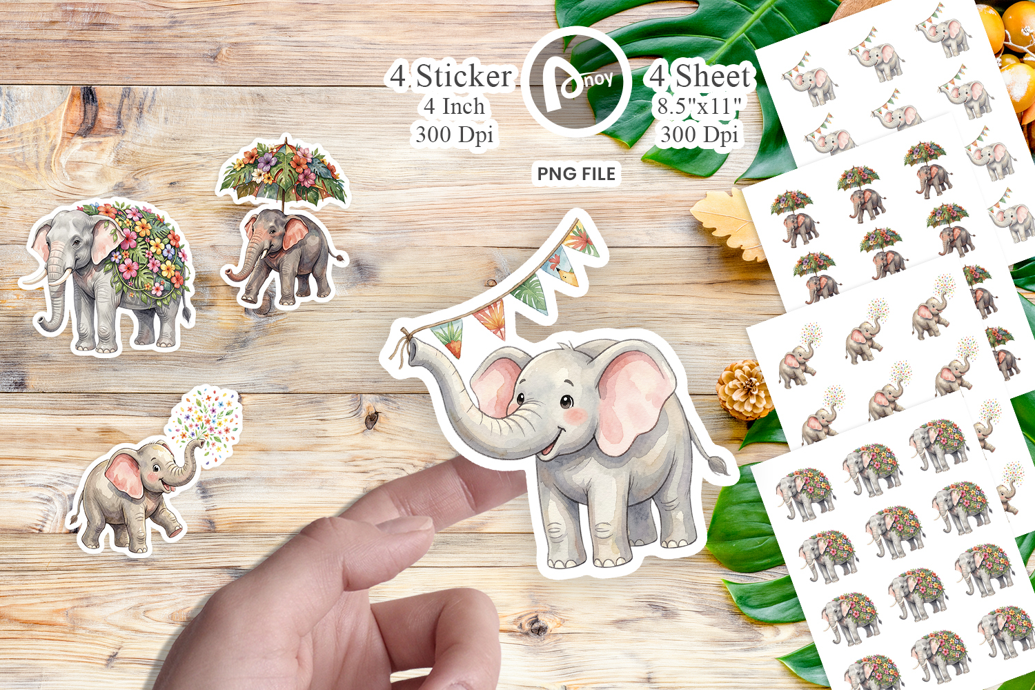 Festive Carnival Elephant Sticker product image 1