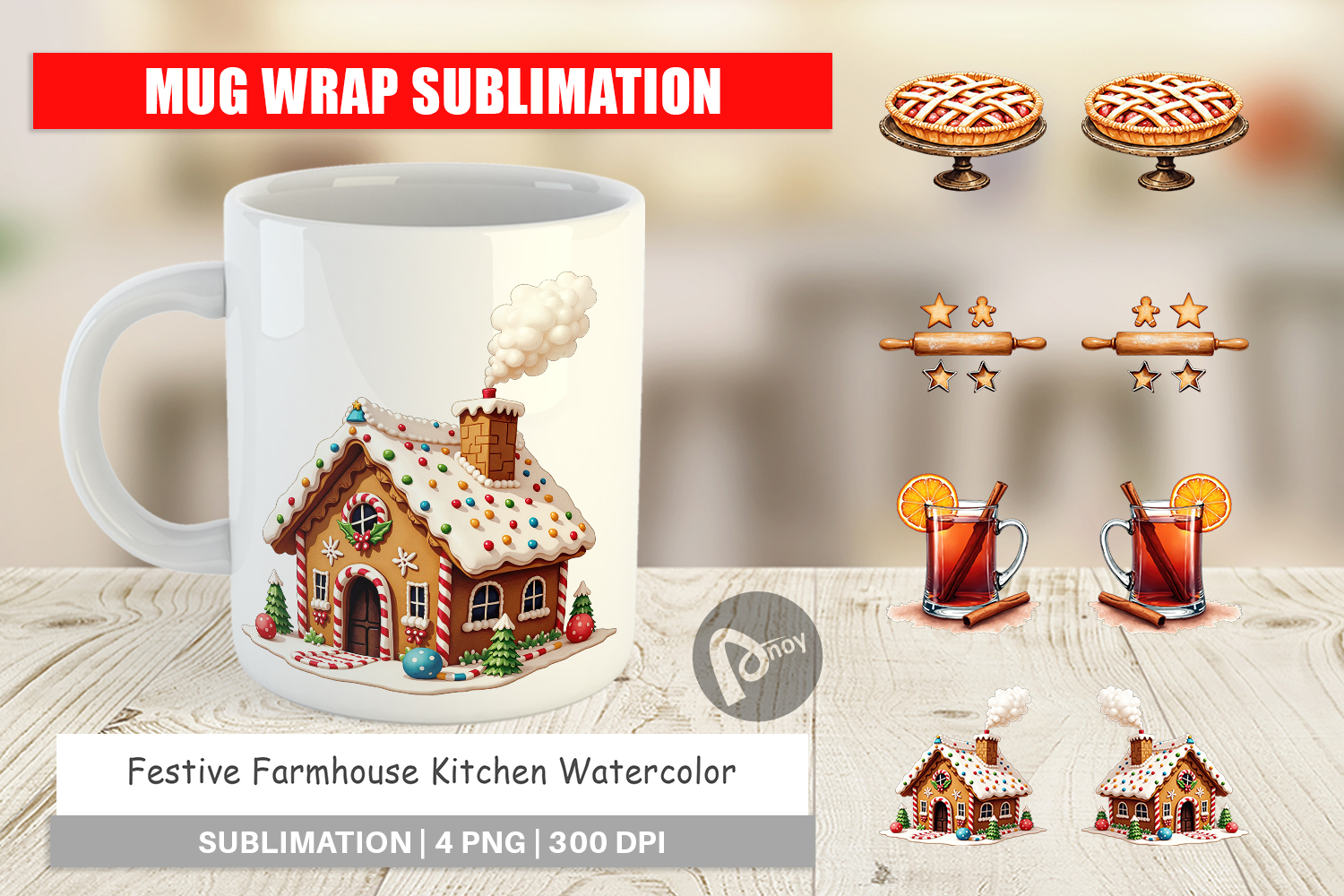 Festive Farmhouse Kitchen Mug Wrap product image 1