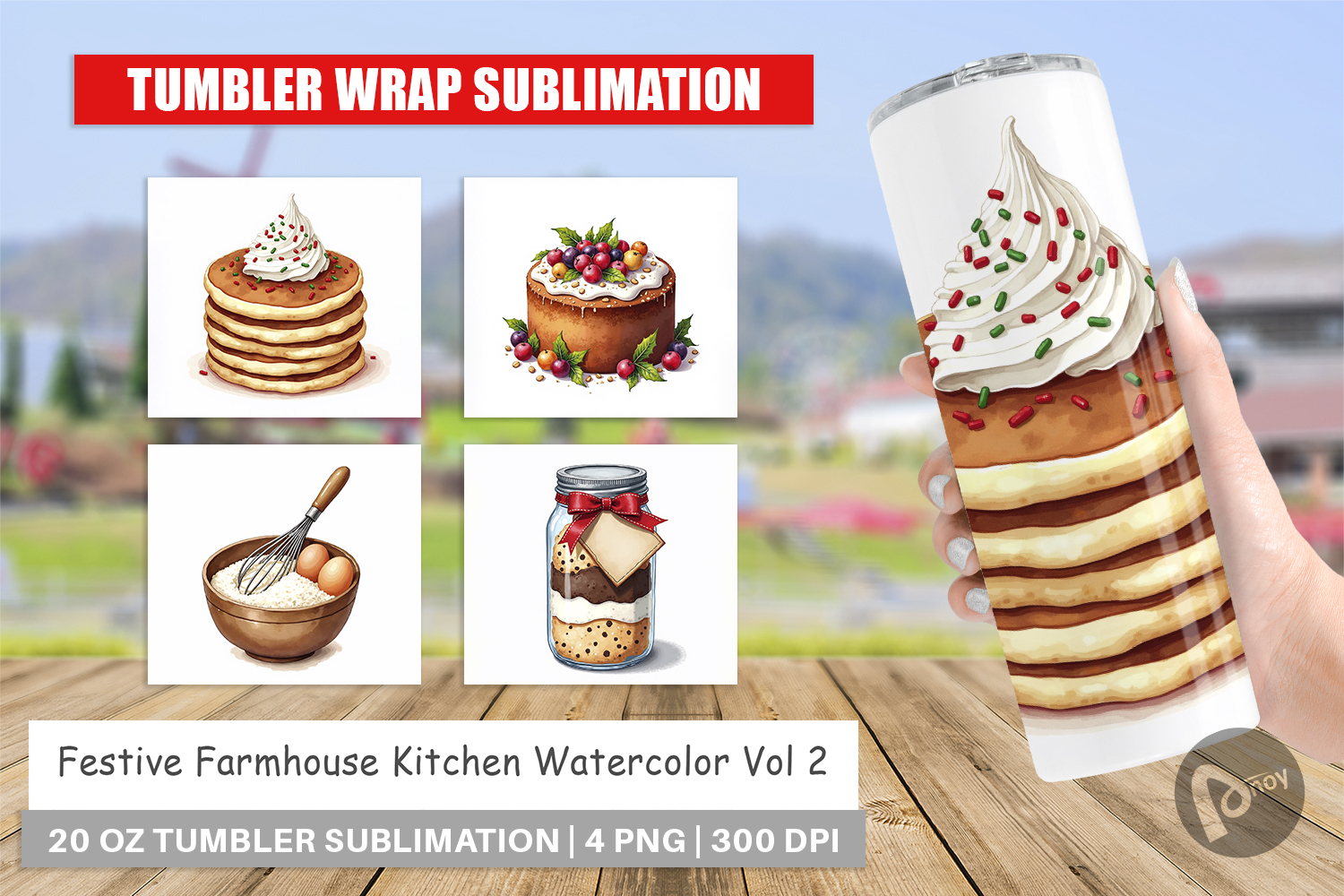 Festive Farmhouse Kitchen Tumbler product image 1