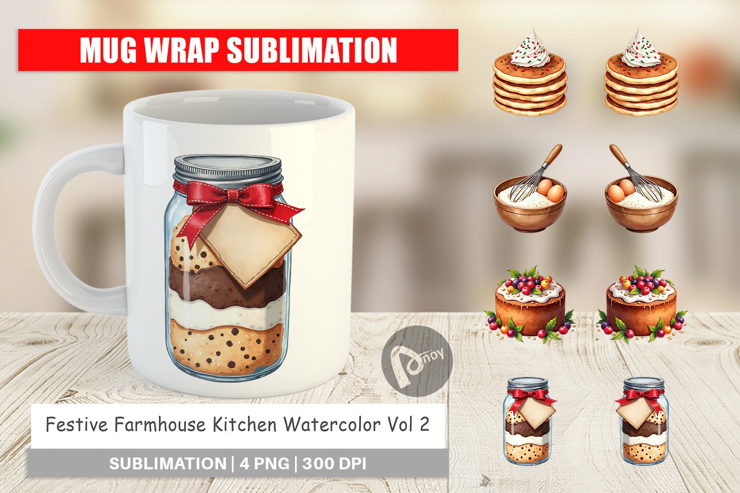 Festive Farmhouse Kitchen Mug Wrap product image 1