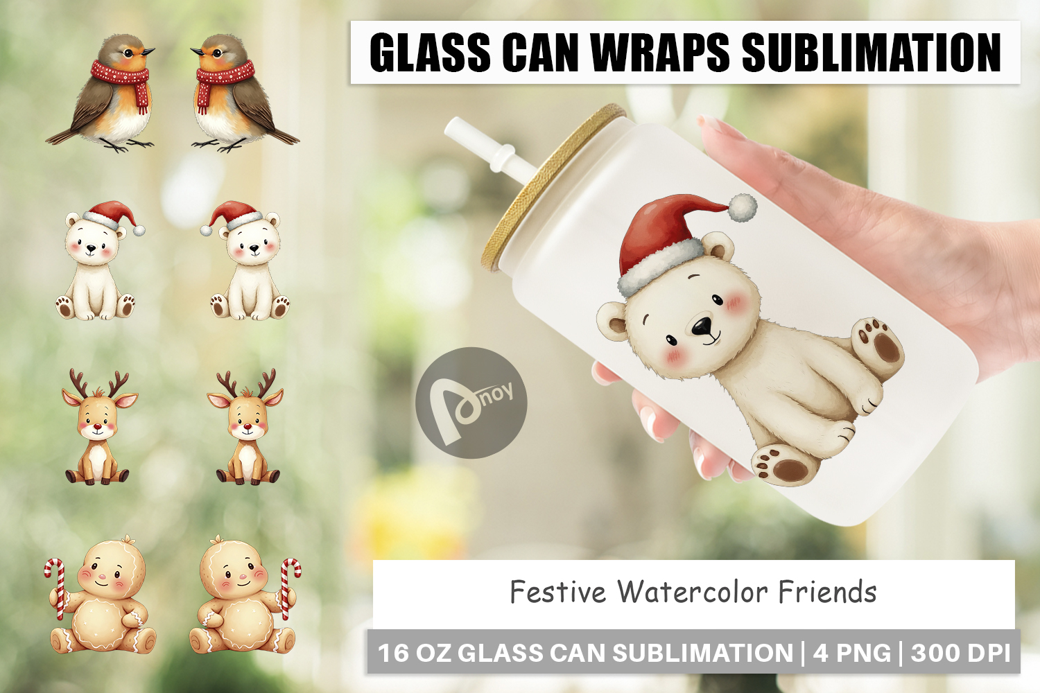 Festive Friends Glass Can product image 1