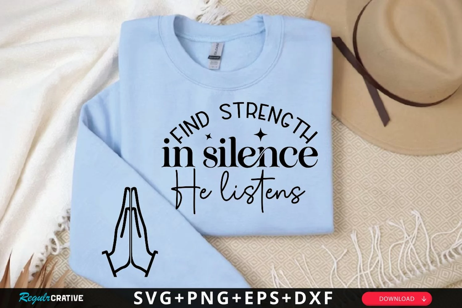 Find Strength In Silence Sleeve SVG, Motivational SVG Design product image 1
