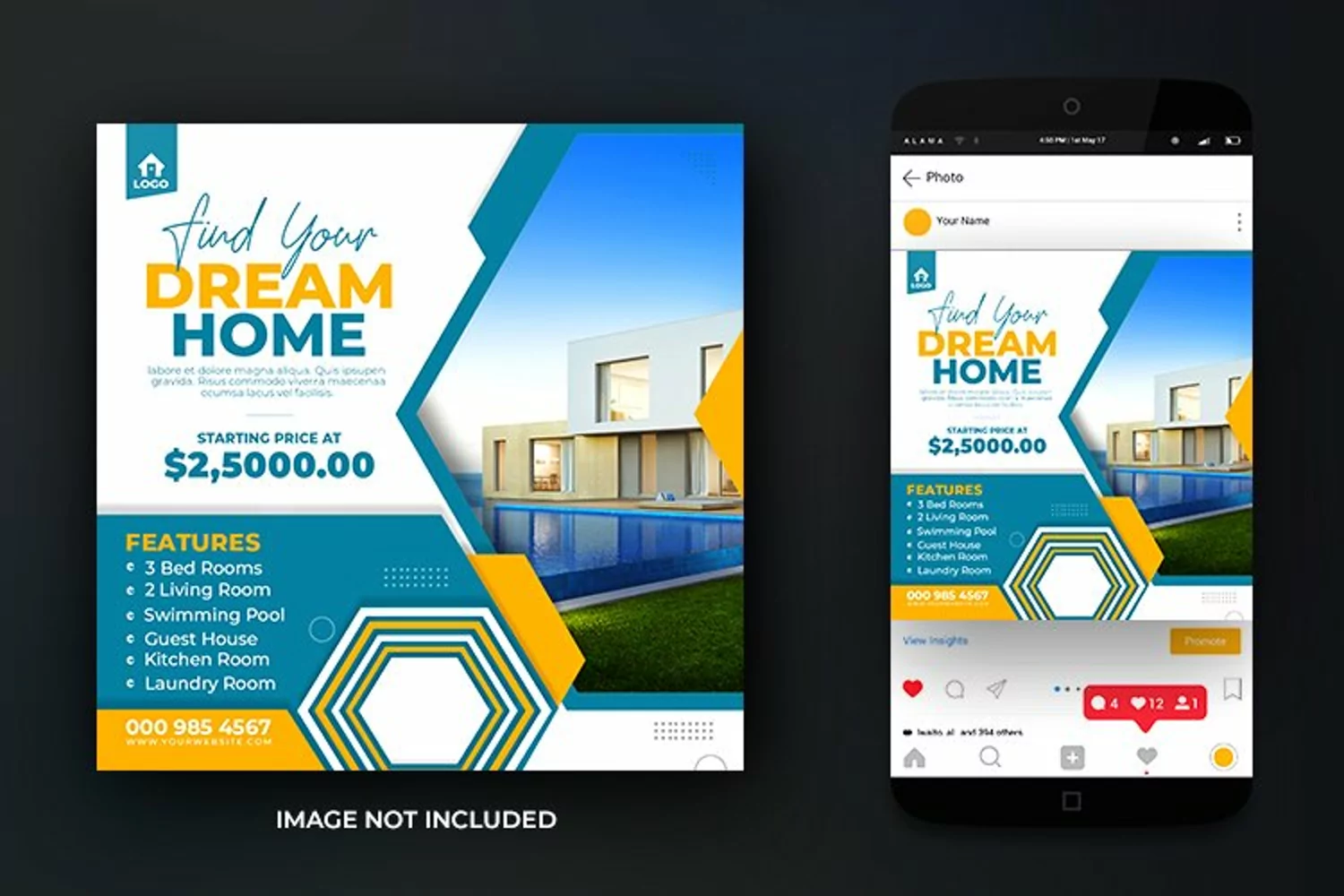 Find Your Dream Home Real Estate Property Design Template product image 1