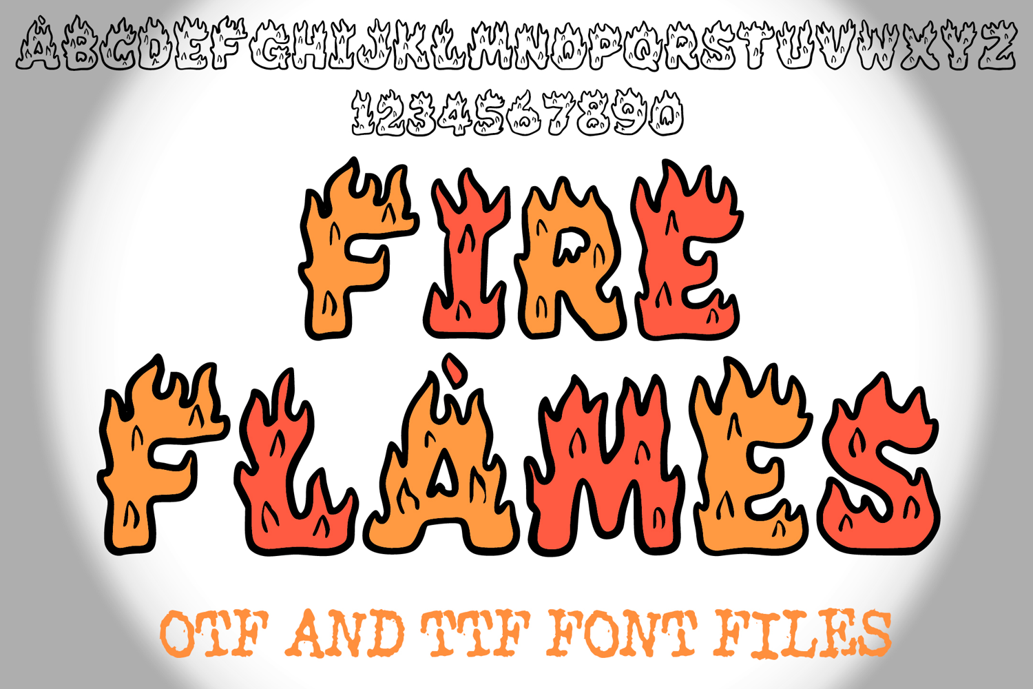 Fire Flames Lettering ABC Text Font Alphabet OTF Type Illustration by Squeeb Creative