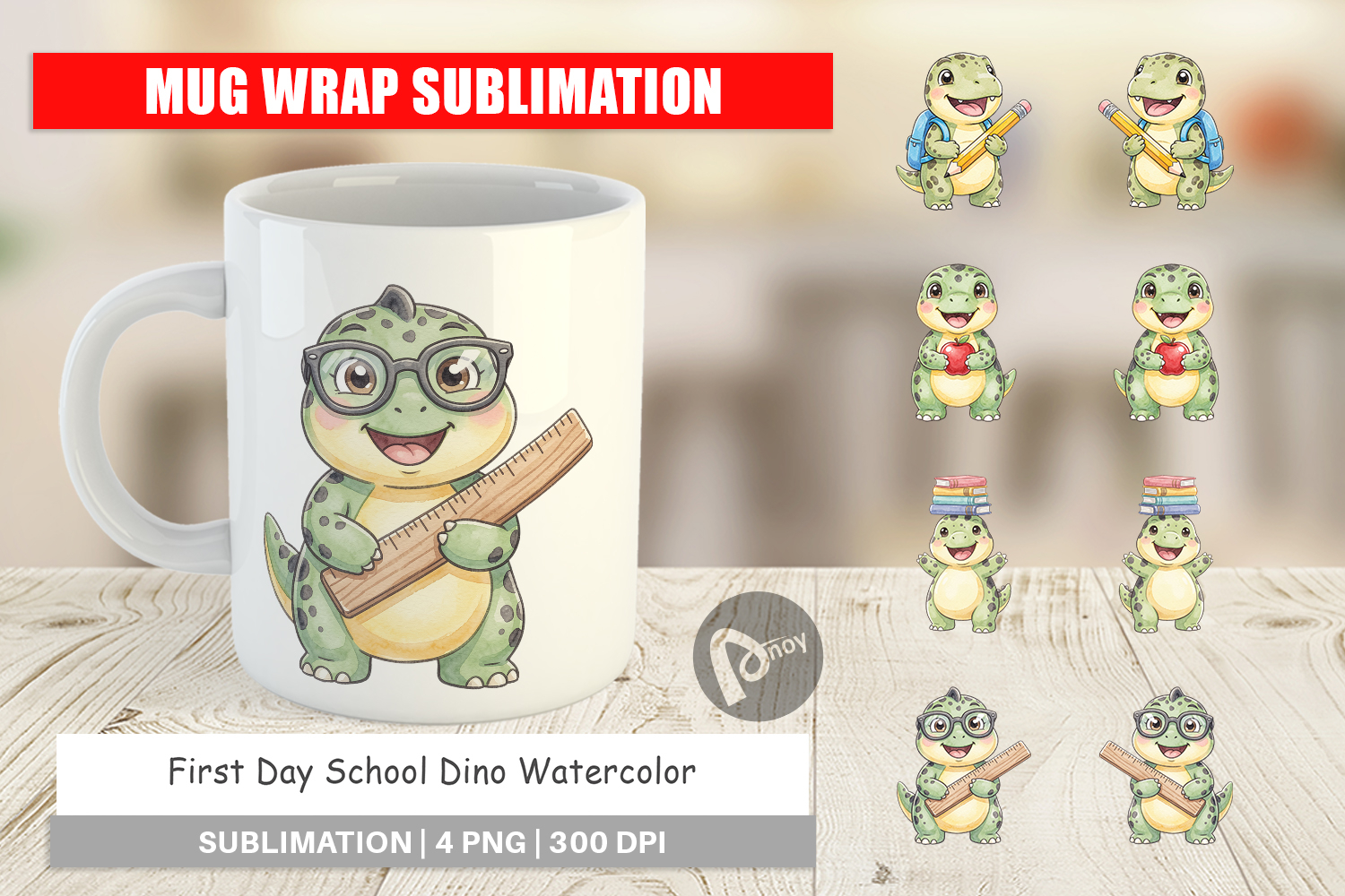 First Day School Dino Mug Wrap product image 1
