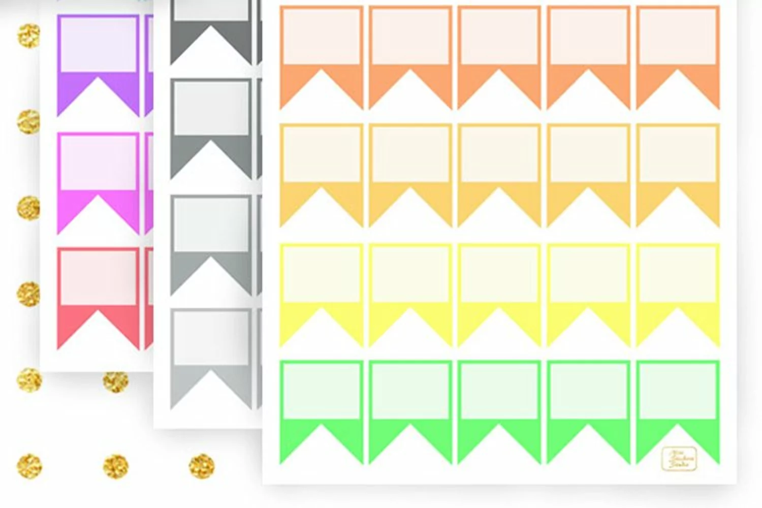 Flags Reminder Planner Stickers Colorful boxes product image 1