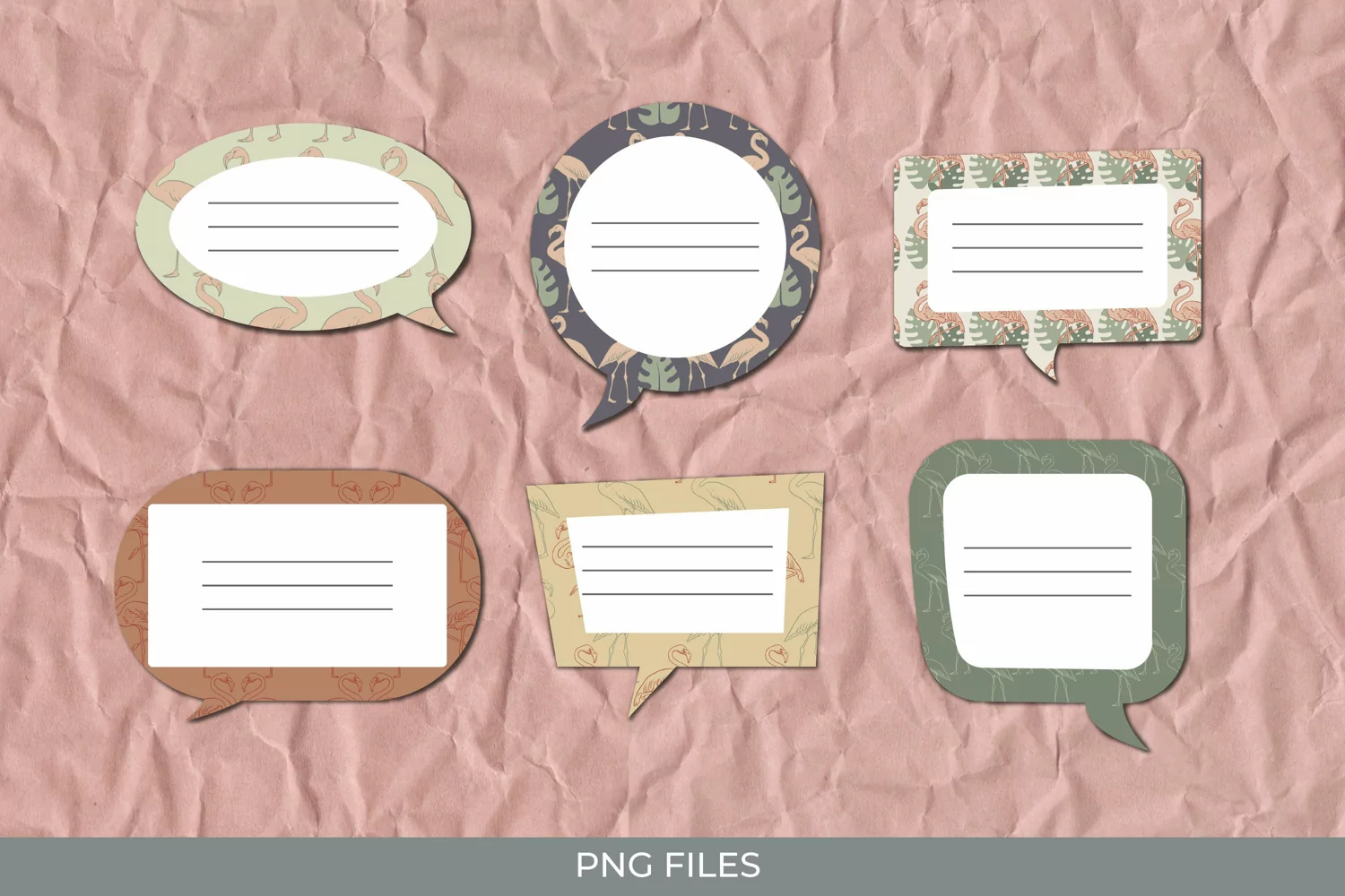 Flamingo with Vintage Color Seamless Pattern Speech Bubble product image 1