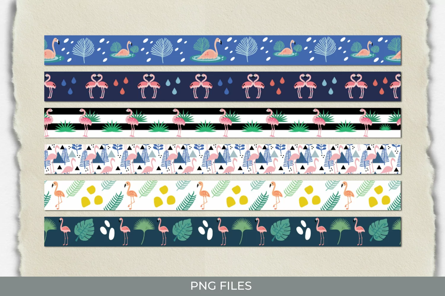 Flamingo with Vintage Color Seamless Pattern Stripe product image 1