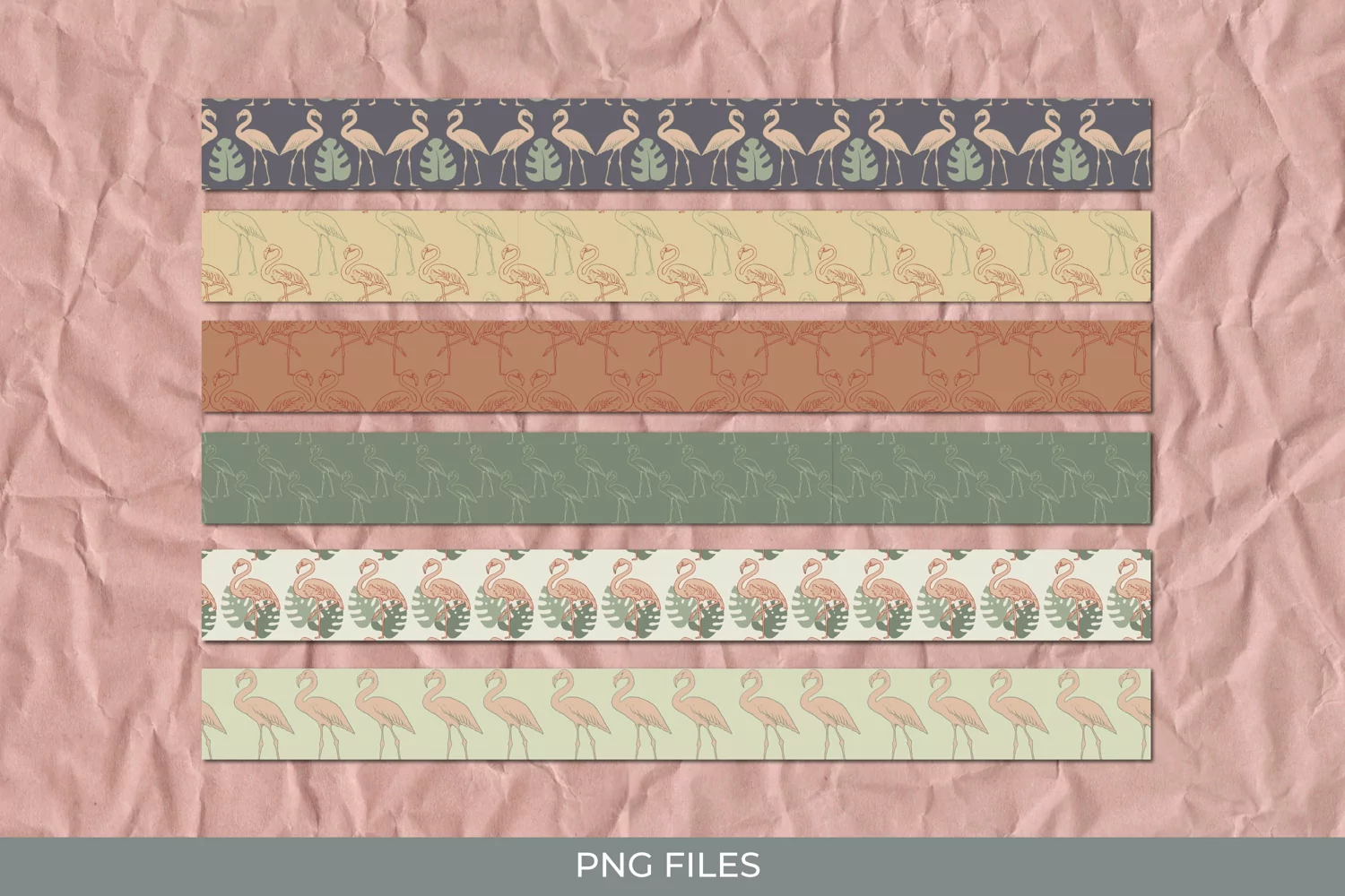 Flamingo with Vintage Color Seamless Pattern Stripe product image 1
