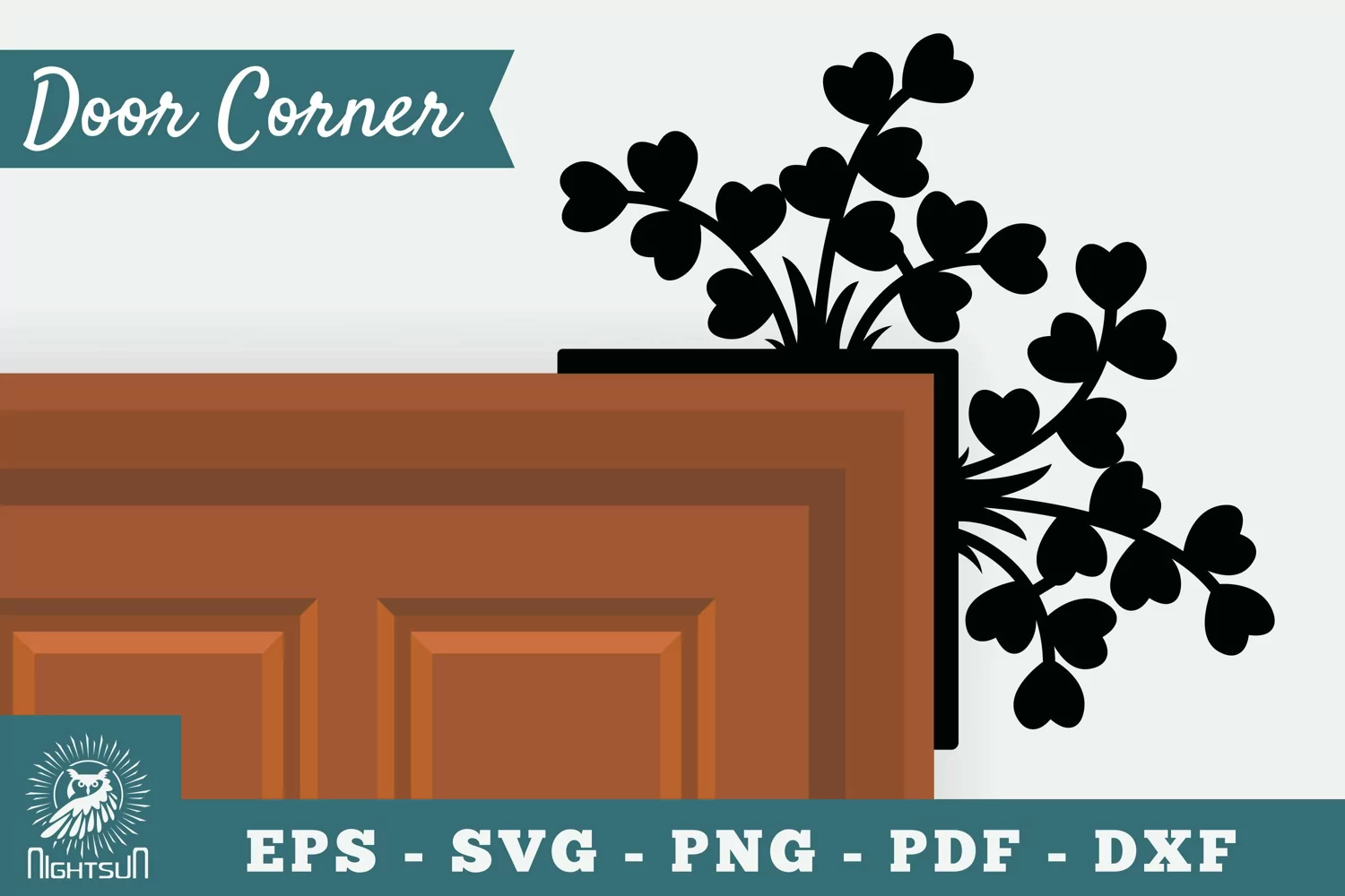 Floral Door Corner SVG product image 1