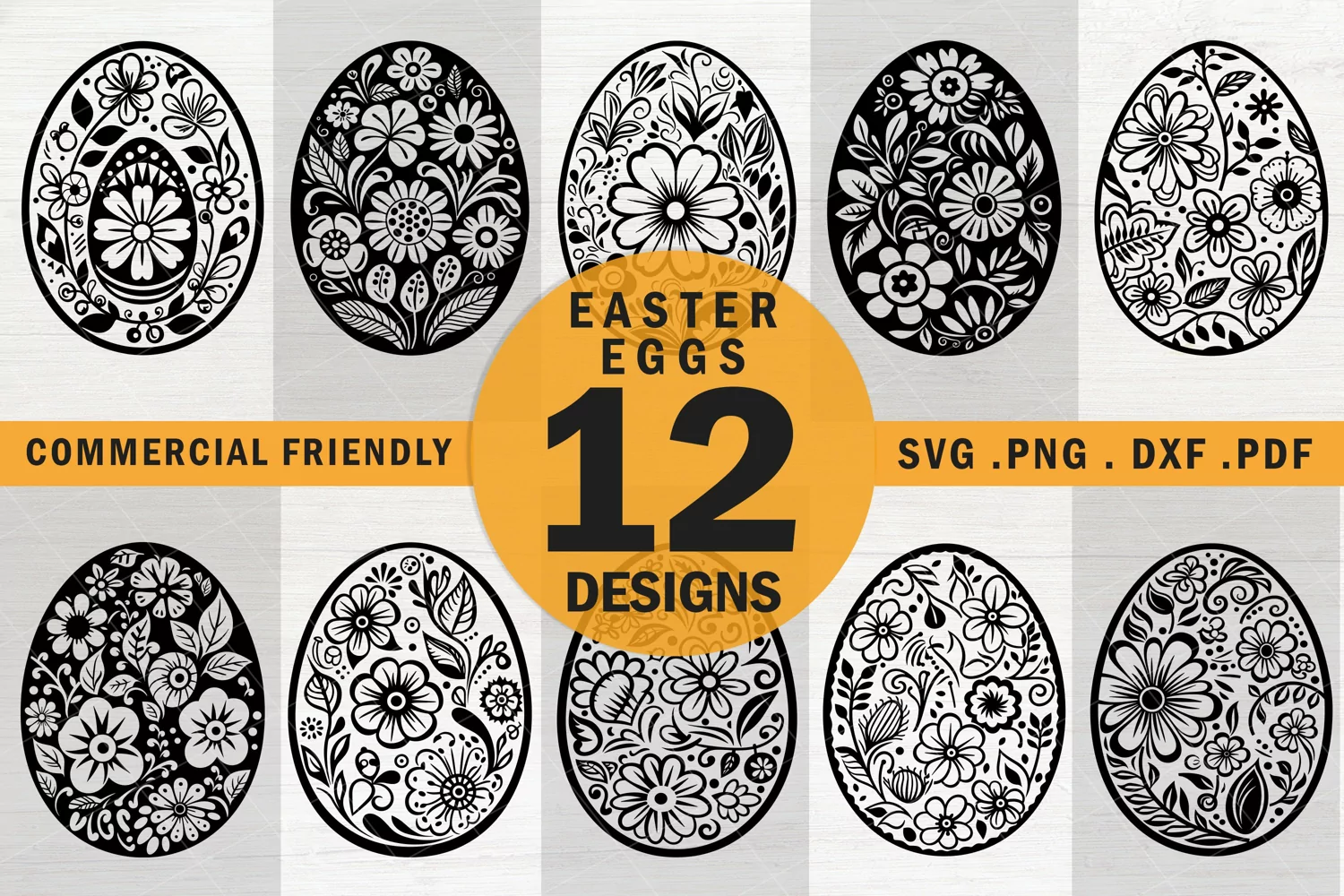 Floral easter egg svg,flower easter egg,Easter mandala svg product image 1
