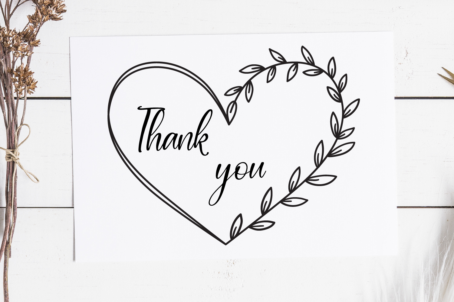 Floral Wreath Svg Cut File. Heart Leaves Frame Png Clipart. product image 1