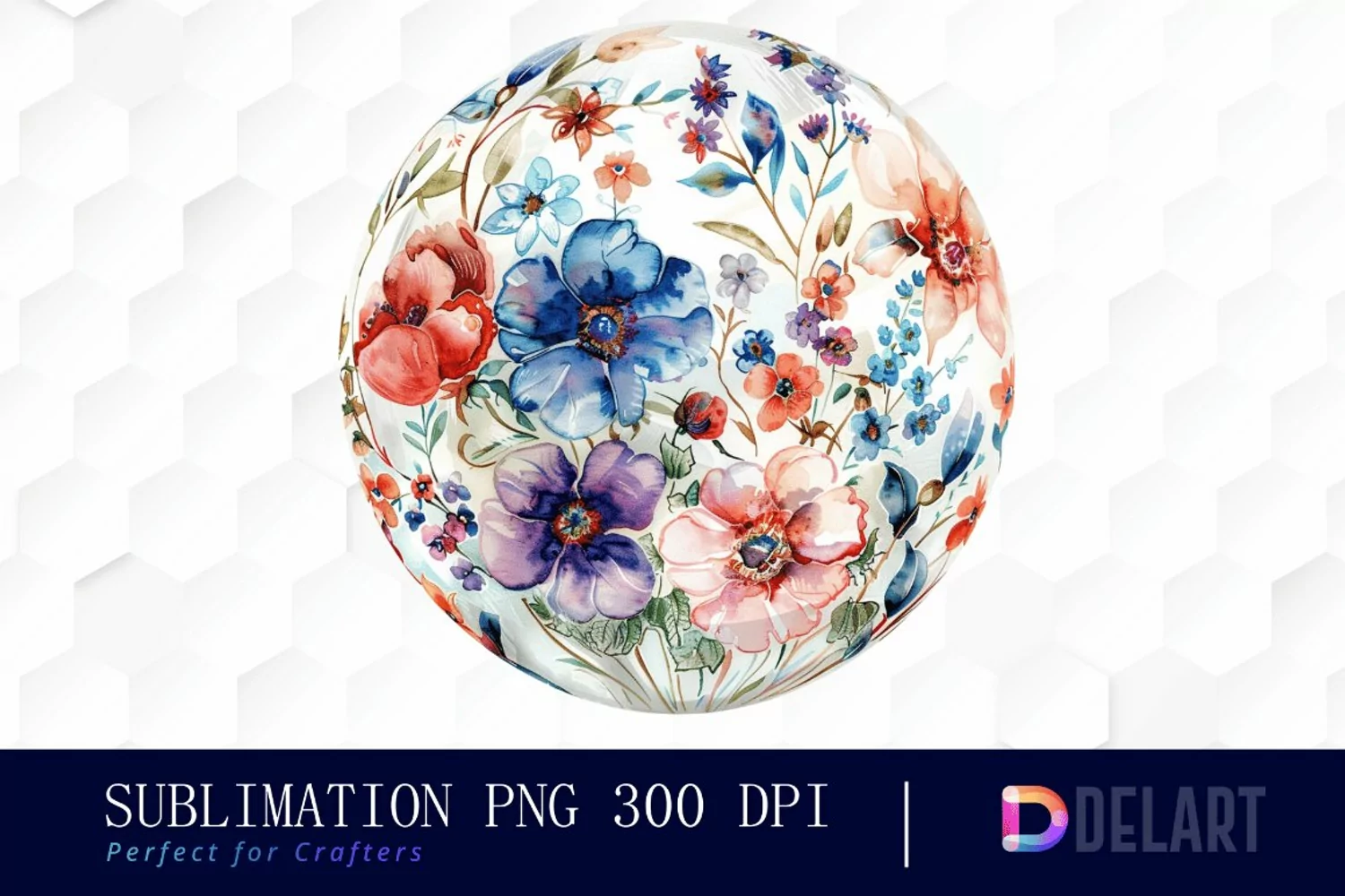 Floral Globe Watercolor Clipart product image 1