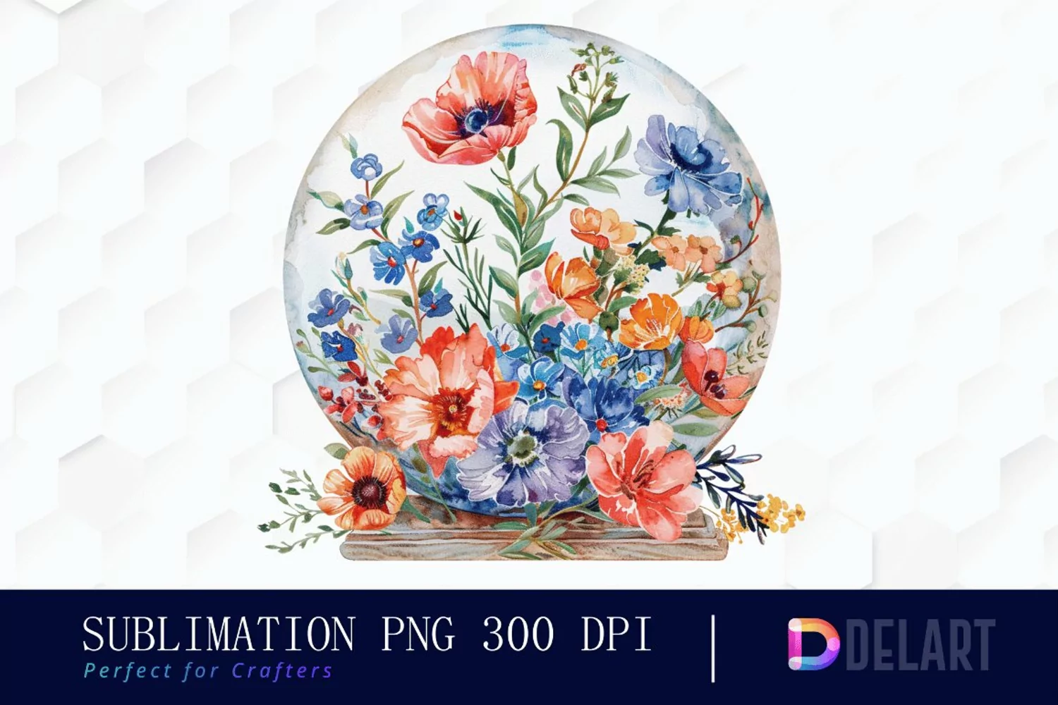 Floral Globe Watercolor Clipart product image 1