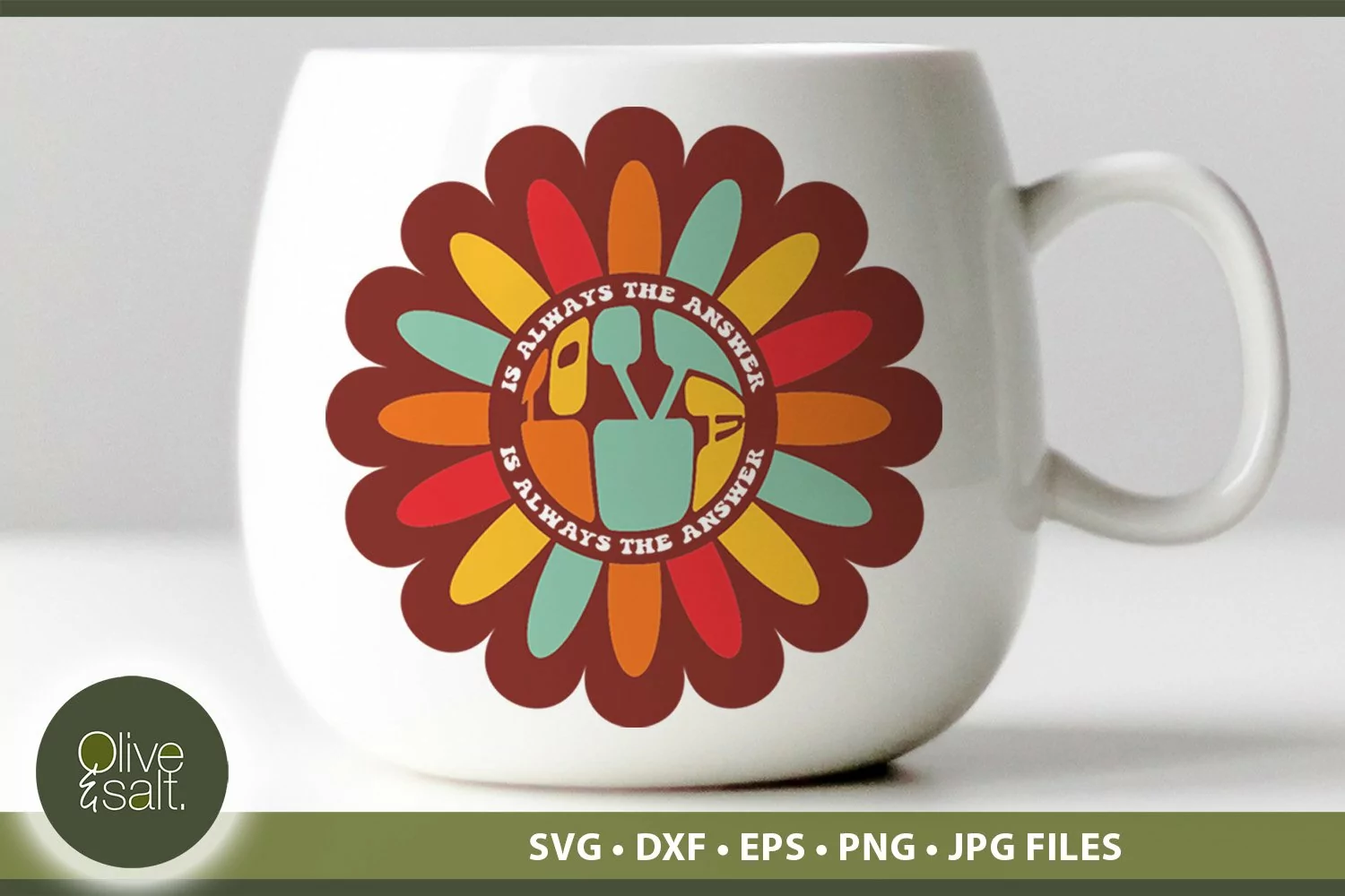 floral hippie mug design