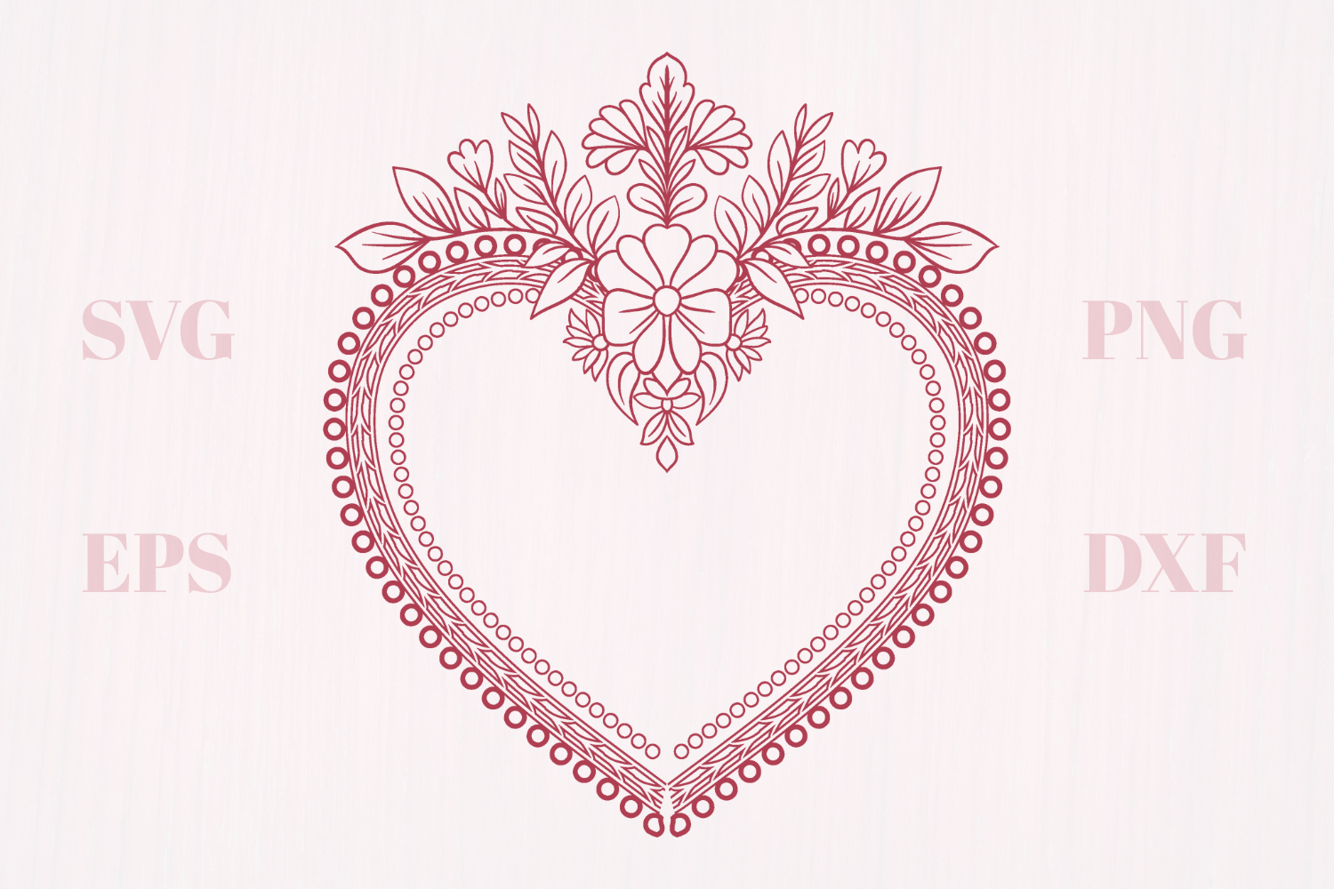 Floral ornament vintage heart product image 1