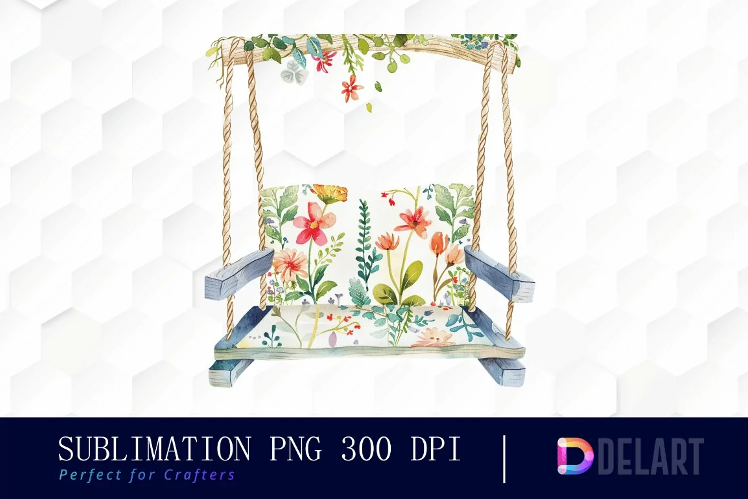 Floral Swing Chair Graphics Clipart product image 1