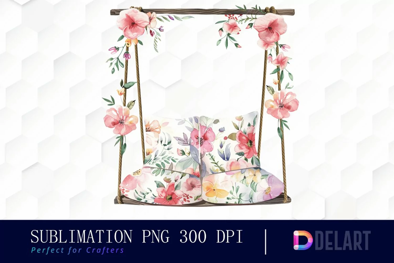 Floral Swing Chair Graphics Clipart product image 1