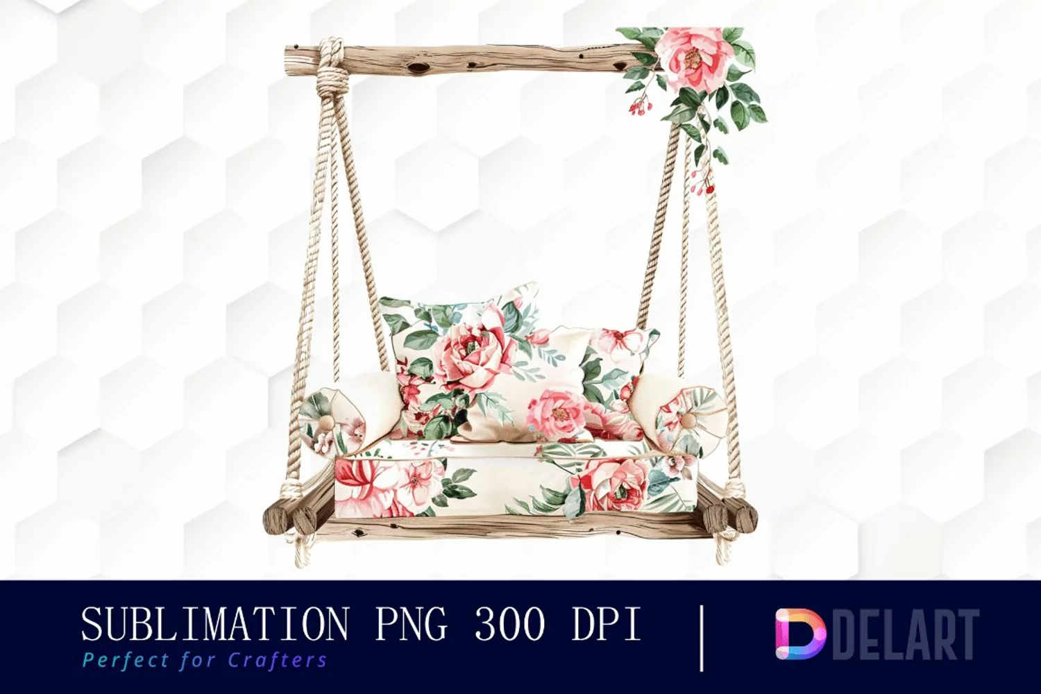 Floral Swing Chair Illustration Clipart product image 1