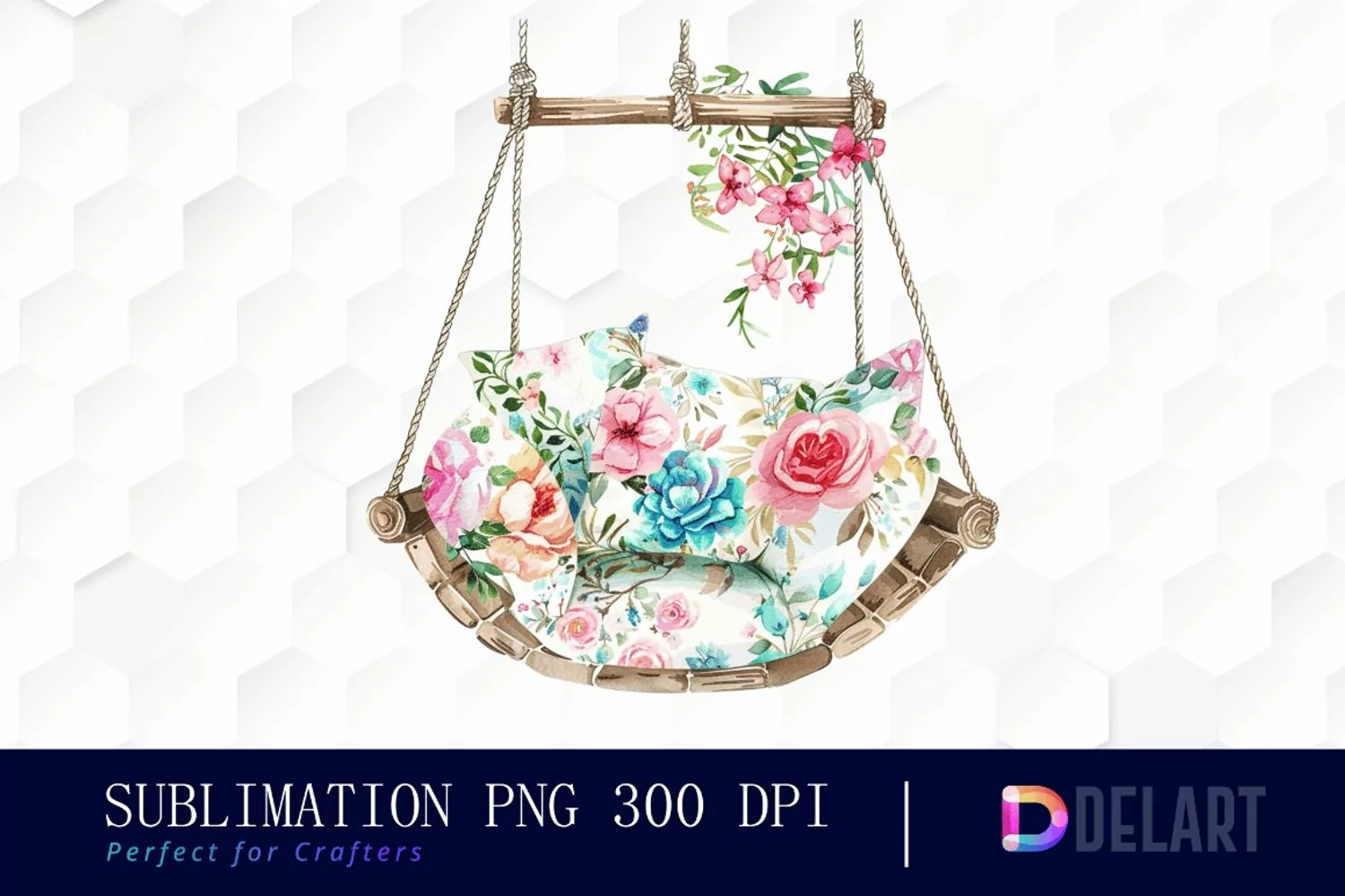 Floral Swing Chair Illustration Clipart product image 1