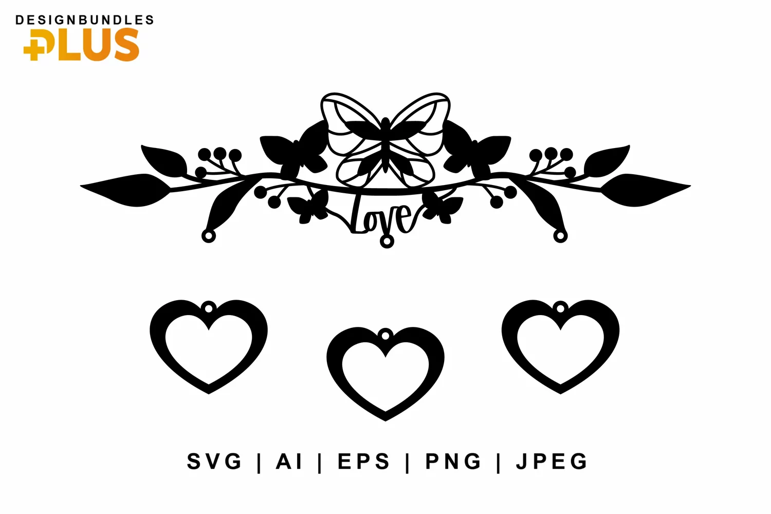 Butterfly Wall Decor & Hanging Heart Photo Frames Lasercut product image 1